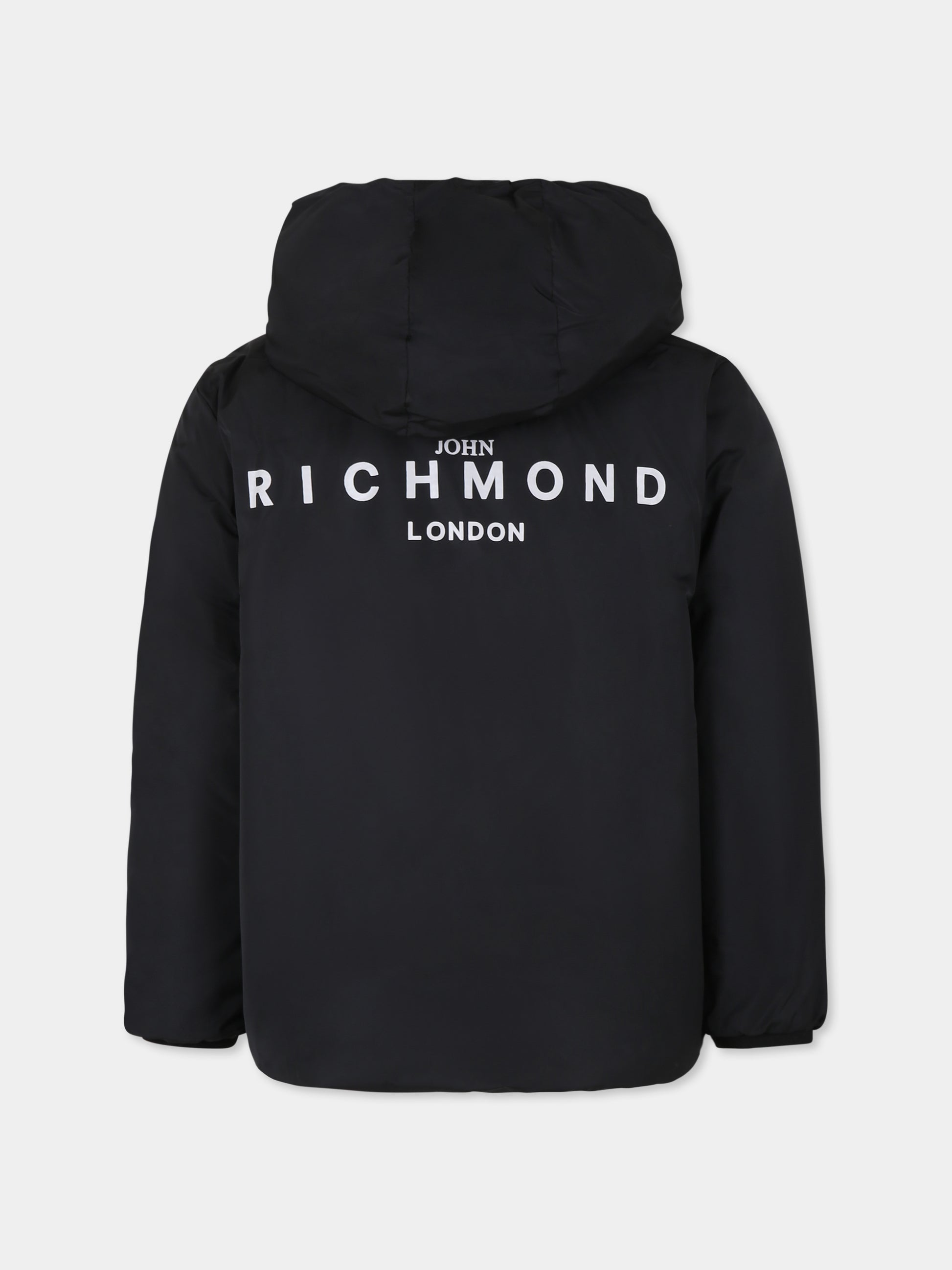 Piumino nero per bambino con logo,Richmond,RBA24176PI BLACK