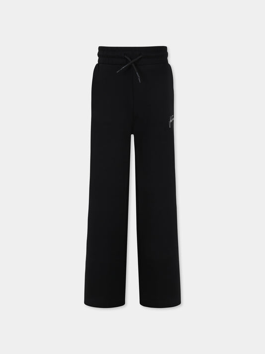 Pantaloni neri per bambina con logo,Richmond,RGA24059PA BLACK