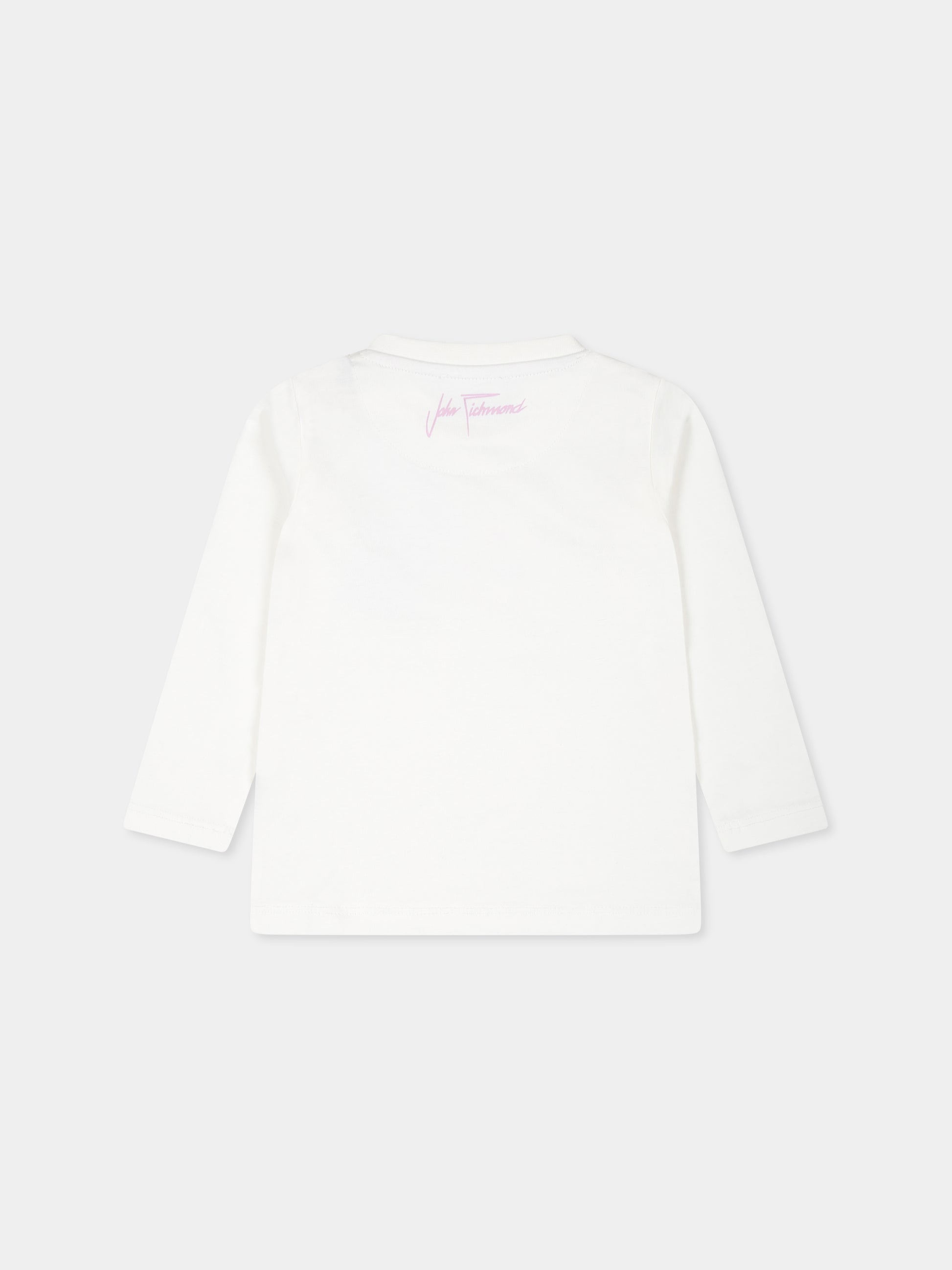 T-shirt bianca per neonata con logo,Richmond,RIA24006TS OFF-WHITE