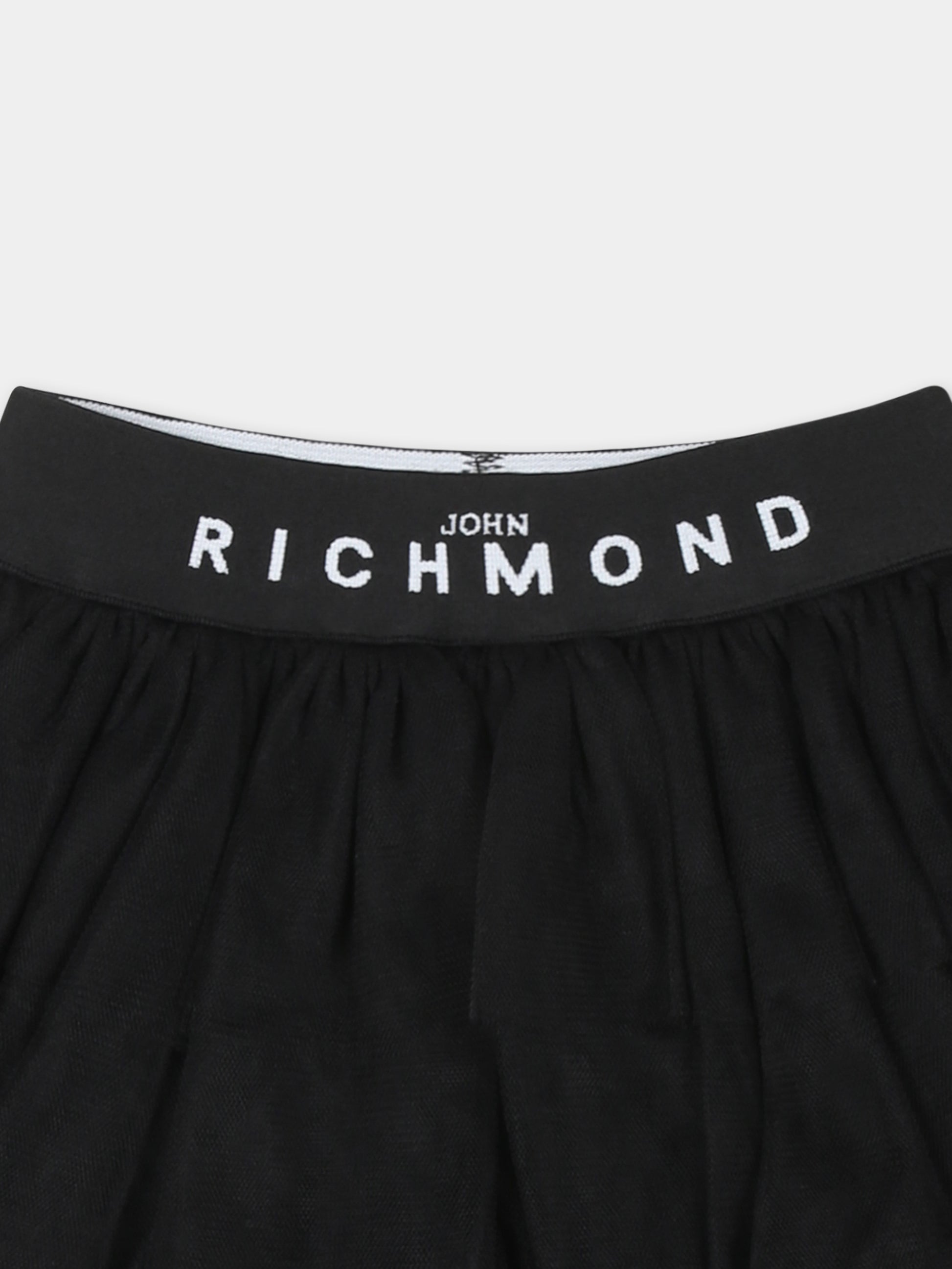 Gonna nera per neonata con logo,Richmond,RIA24017GO BLACK