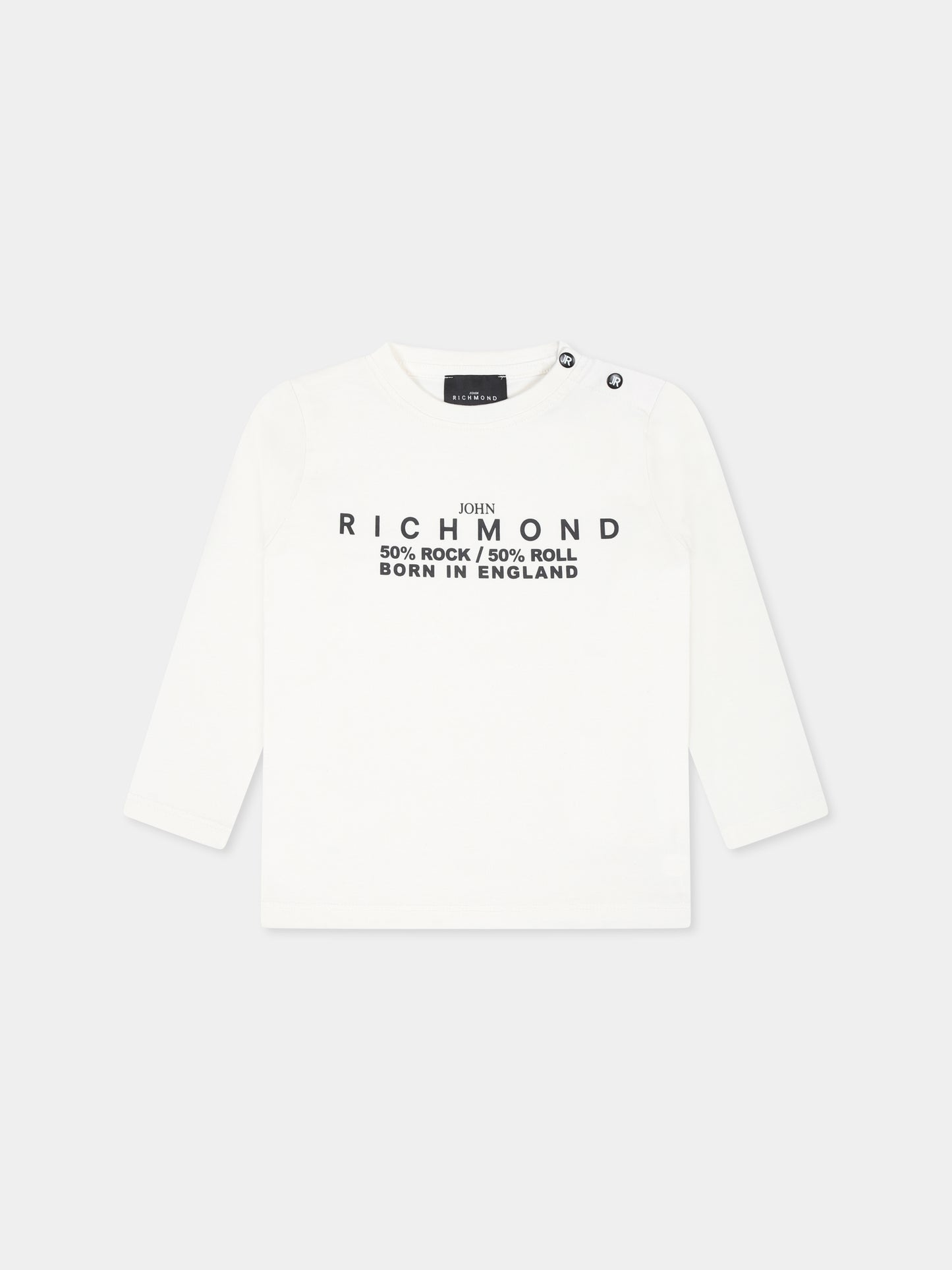 T-shirt bianca per neonato con logo,Richmond,RIA24034TS OFF-WHITE