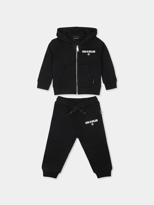 Completo nero per neonato con logo,Richmond,RIA24036CF BLACK