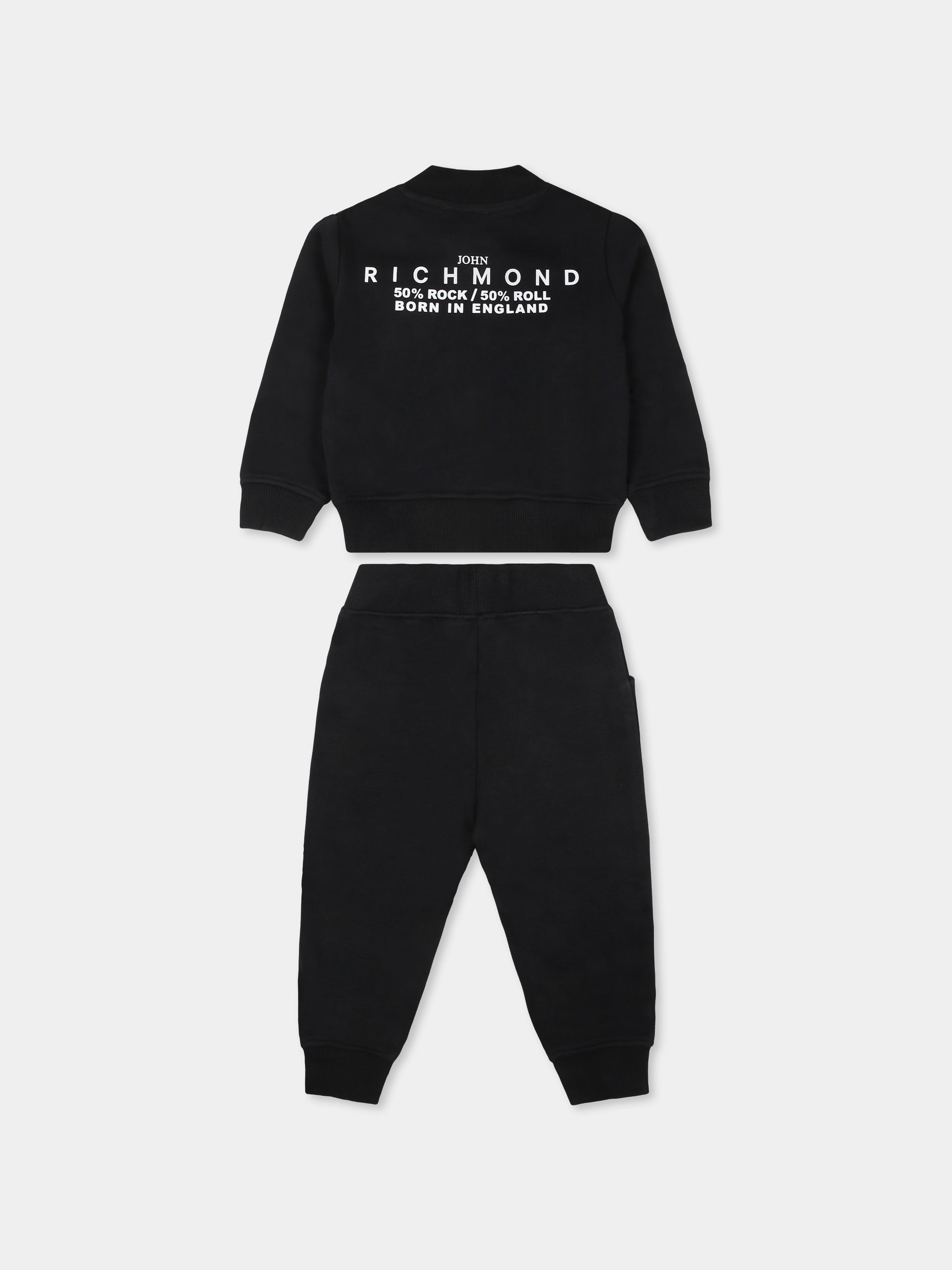 Completo nero per neonato con logo,Richmond,RIA24037CF BLACK