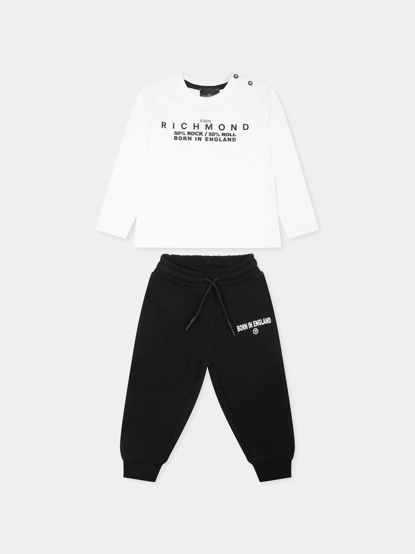 Completo bianco per neonato con logo,Richmond,RIA24075CJ OFF-WHITE