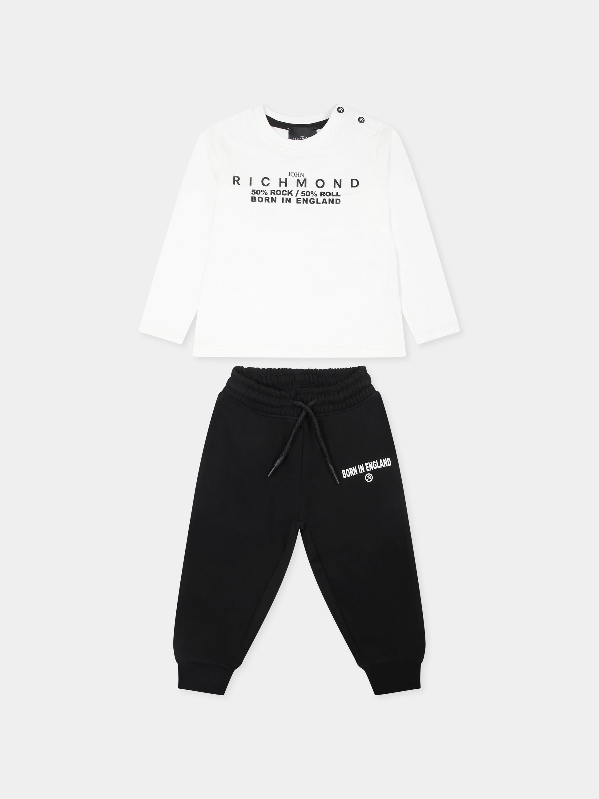 Completo bianco per neonato con logo,Richmond,RIA24075CJ OFF-WHITE