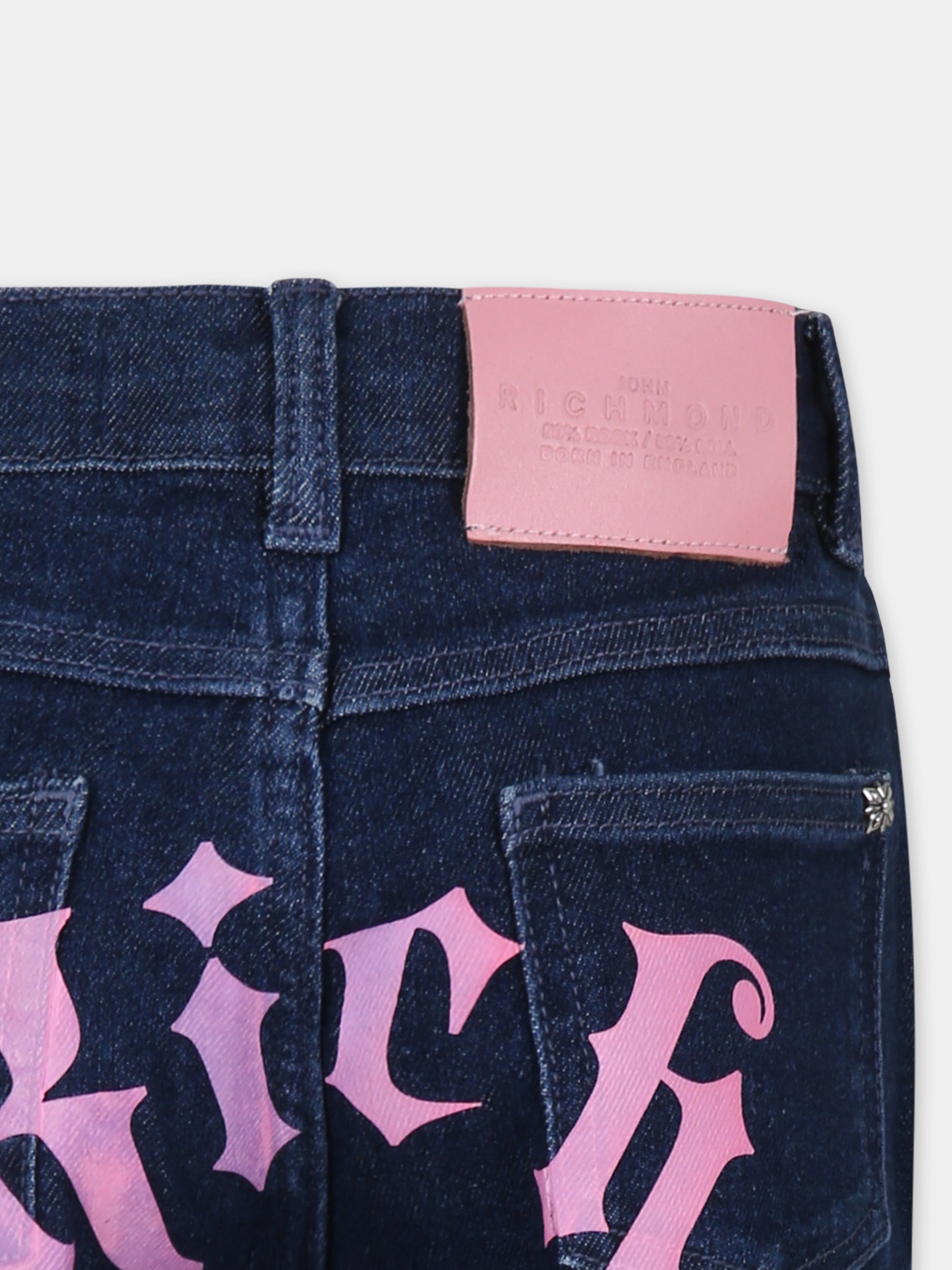 Jeans blu per bambina con logo,Richmond,RGA24130JE DENIM BLUE MEDIUM