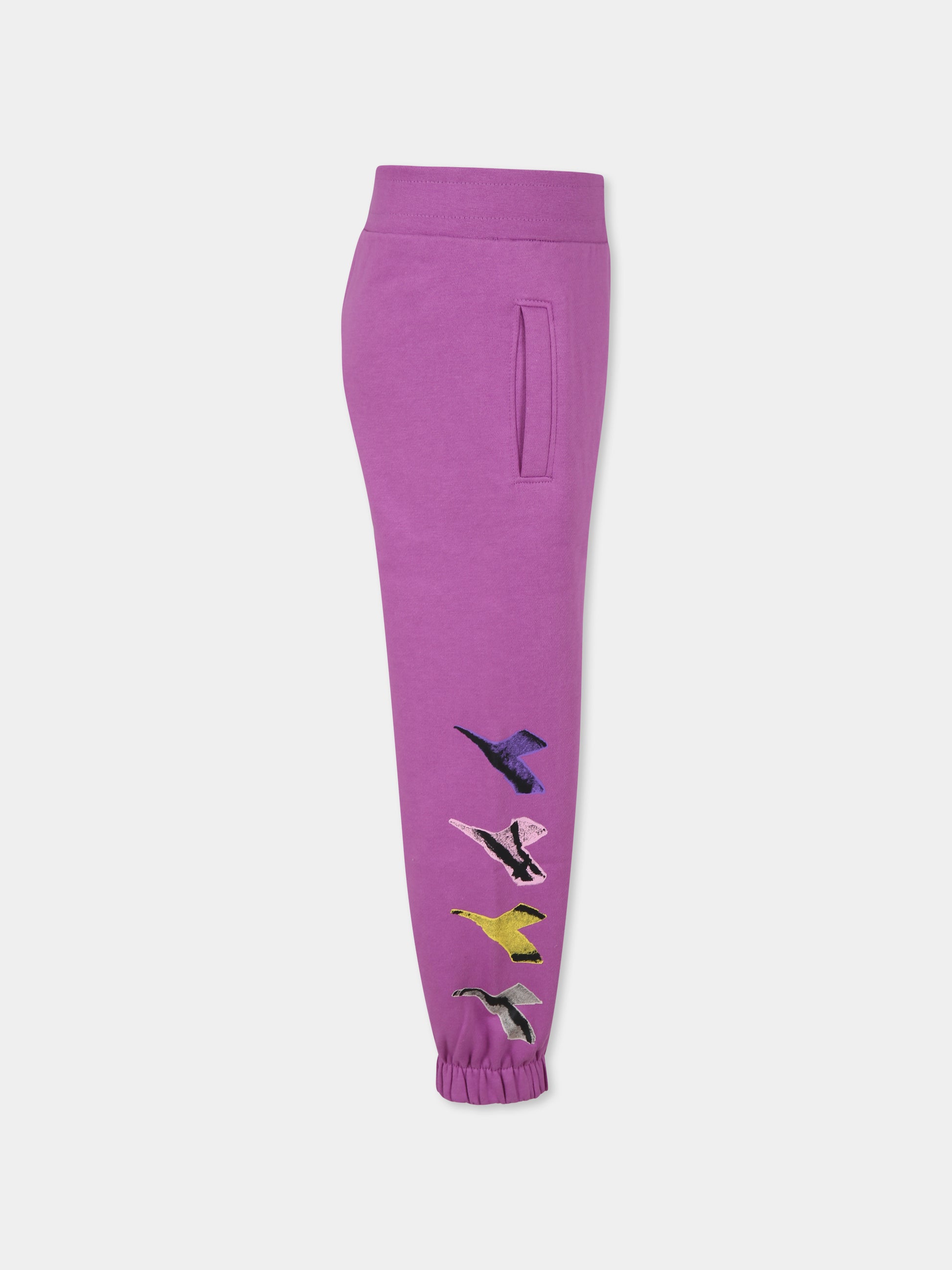 Pantaloni  viola per bambina con logo,Diadora Kids,F3DIBGFP177 071