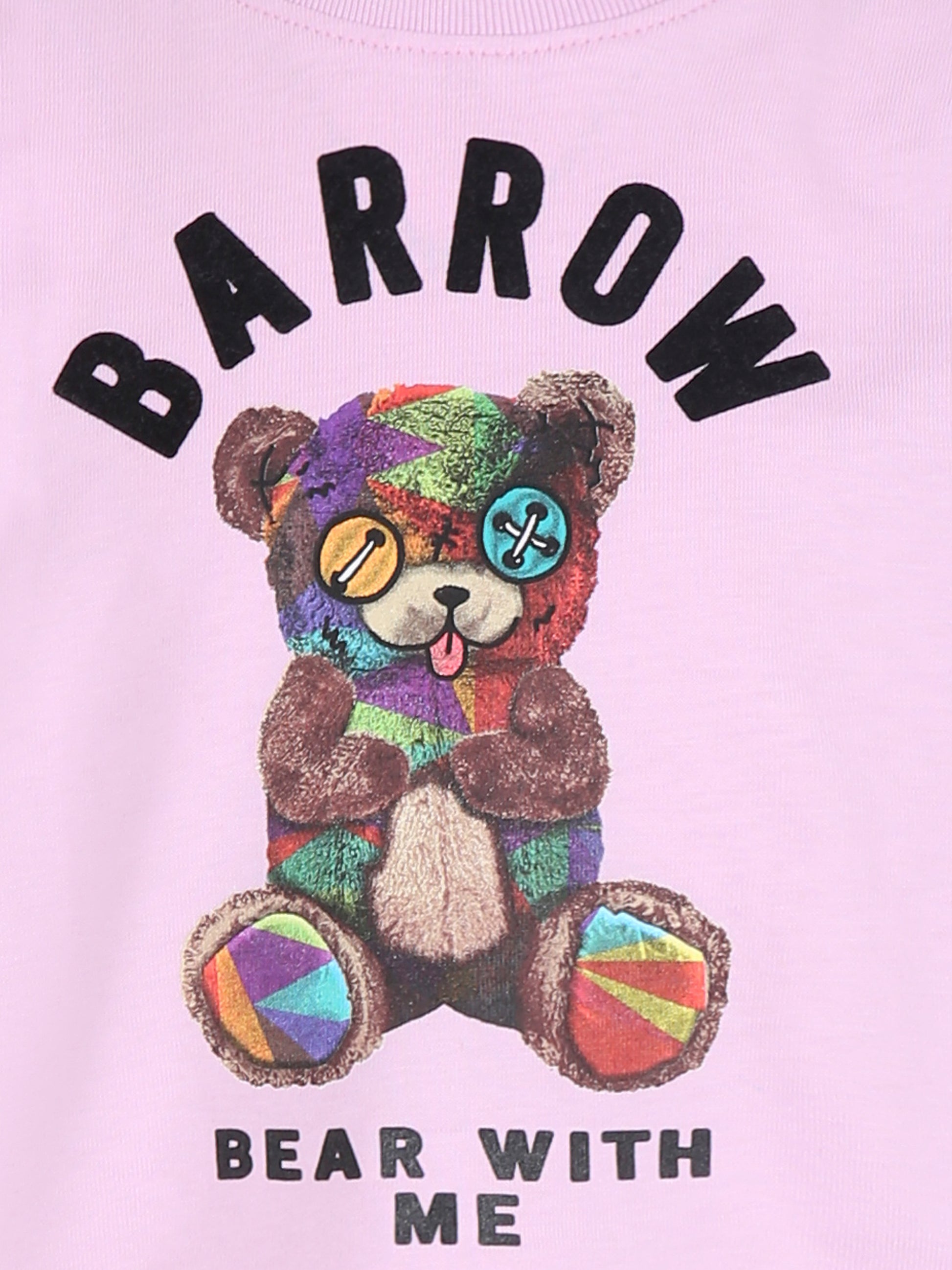 T-shirt rosa per bambina con stampa Bear,Barrow,F4BKJGTH144 BW014