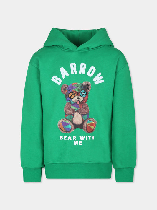 Felpa verde per bambini con stampa Bear,Barrow,F4BKJUHS059 BW012