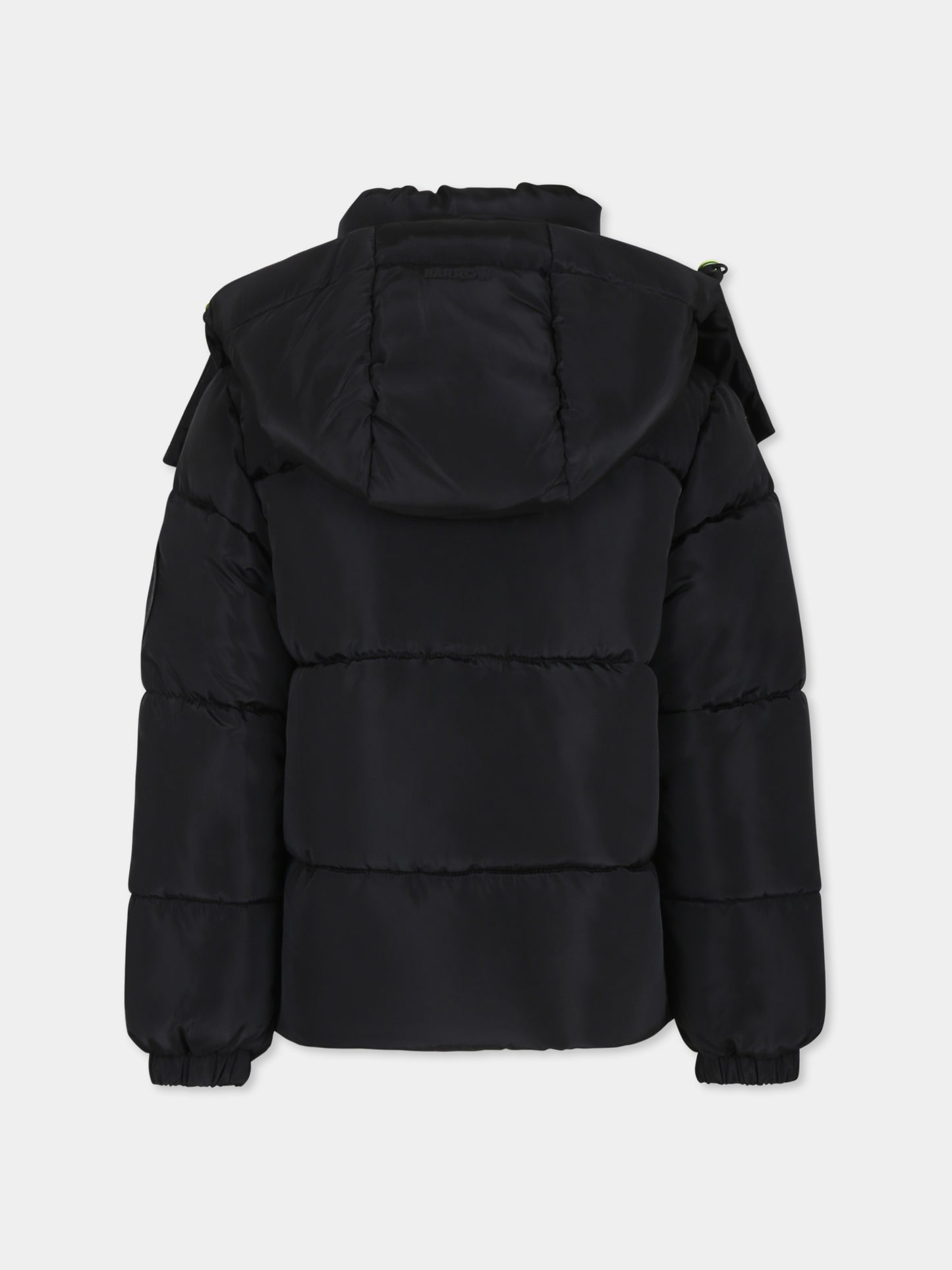 Black down jacket for kids with smiley