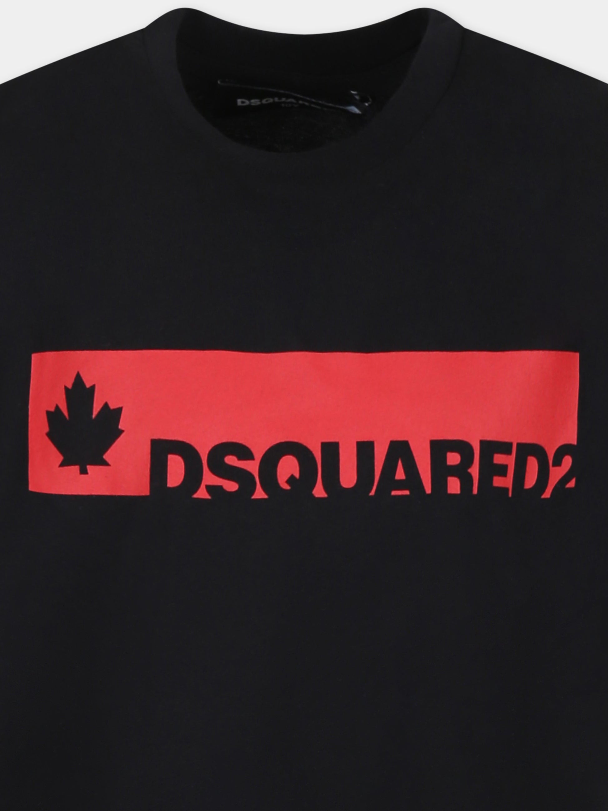 T-shirt nera per bambino con logo,Dsquared2,DQ0790 D002F D2T759U DQ900