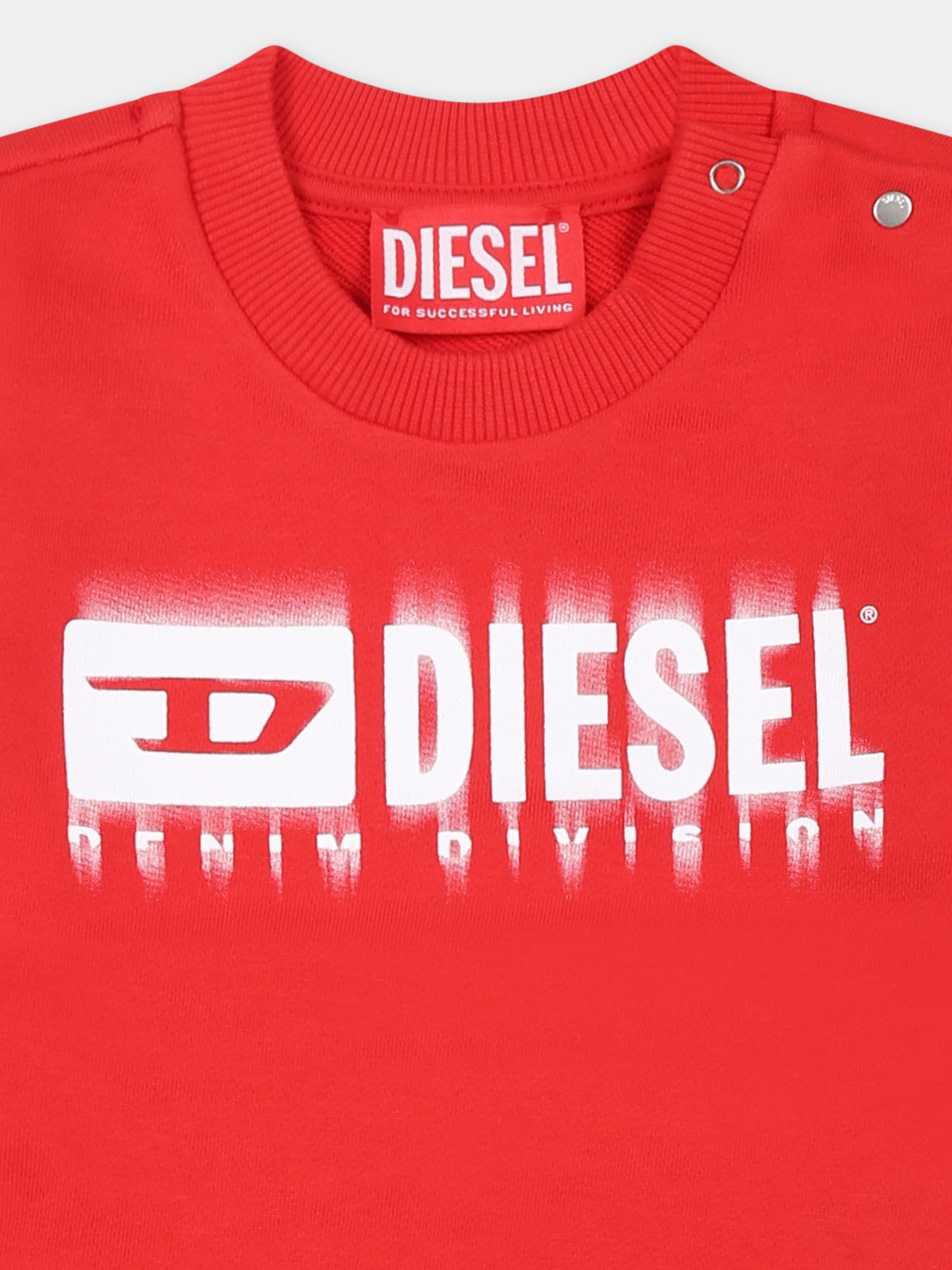 Felpa rossa per neonati con logo,Diesel,K00567 KYAVF K457