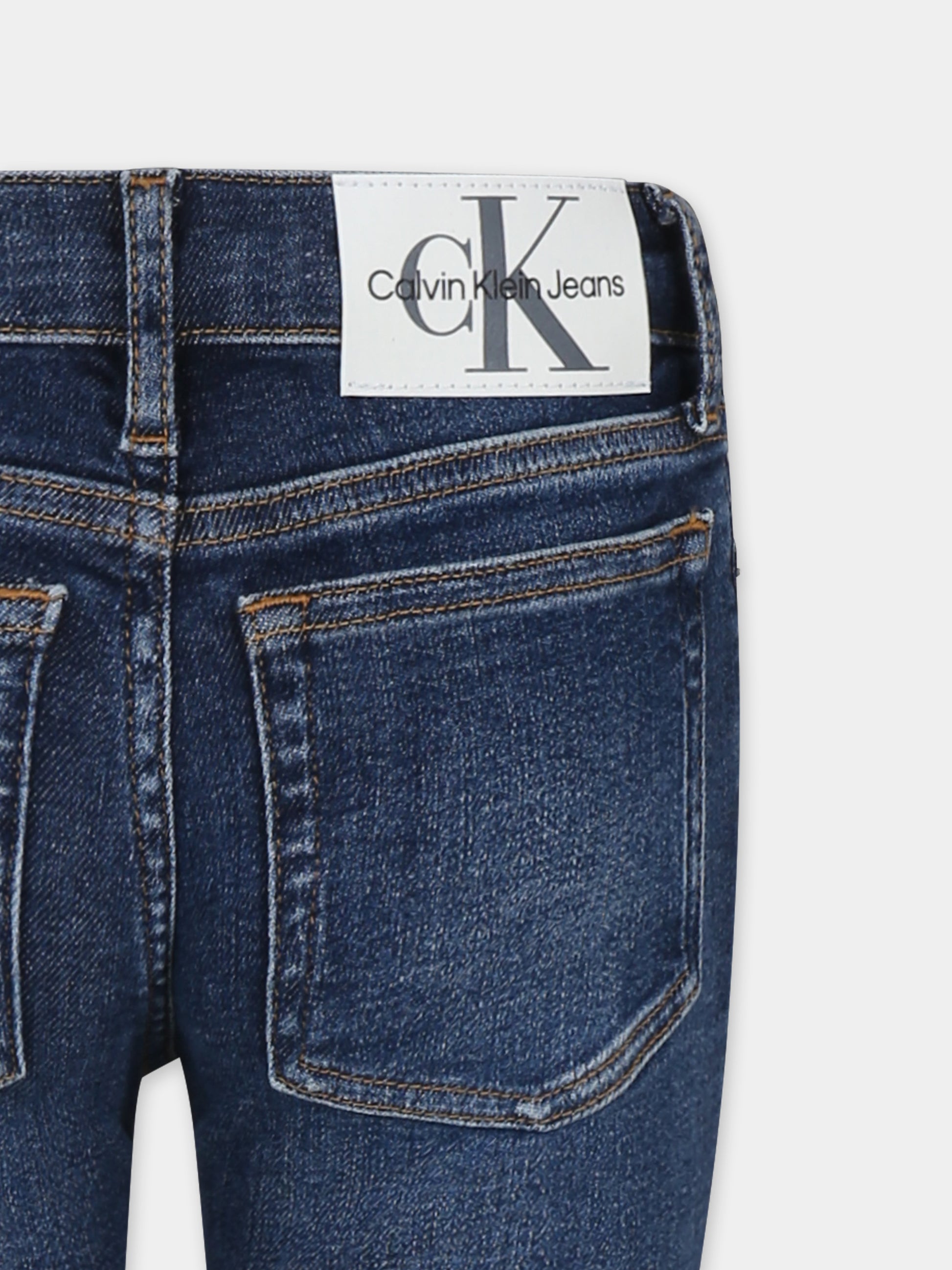 Jeans blu denim per bambina,Calvin Klein Kids,IG0IG02504 1BJ