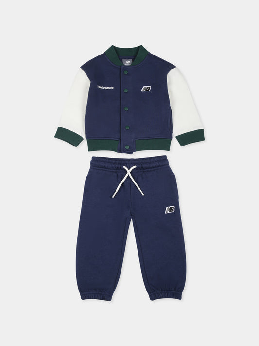 Completo blu per neonato con logo,New Balance,LAKB0098I NNY