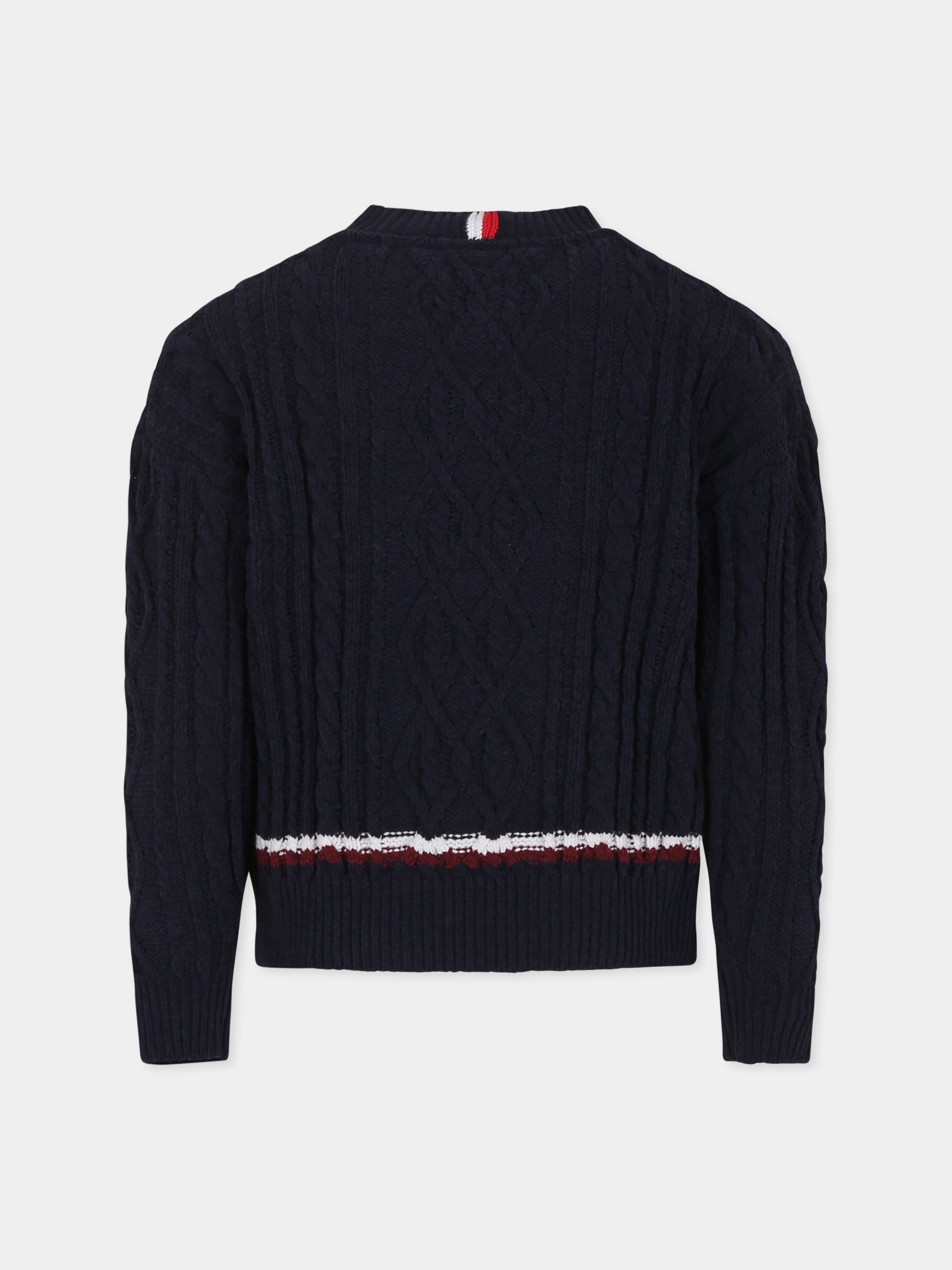 Maglione blu per bambino con bandierina,Tommy Hilfiger Junior,KB0KB09257 DW5