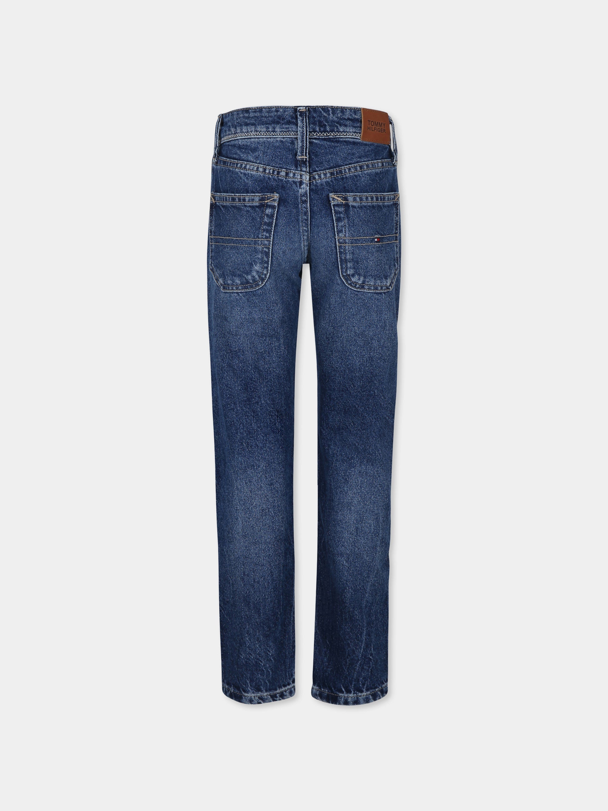 Jeans blu per bambino con bandierina,Tommy Hilfiger Junior,KB0KB09044 1BL