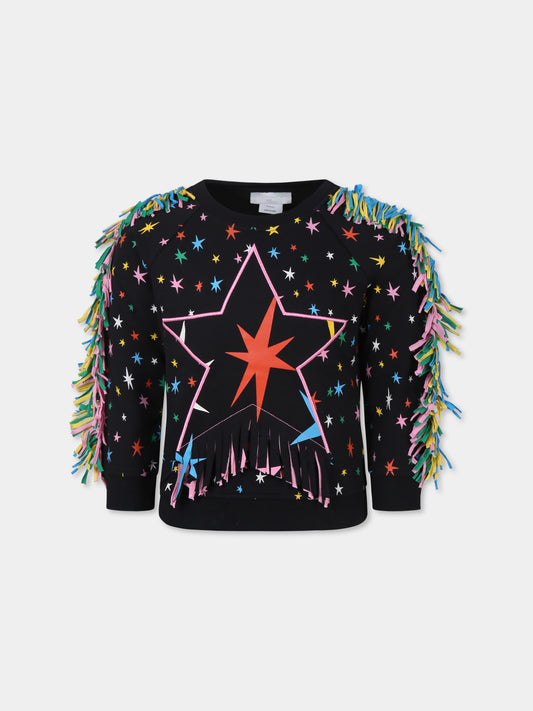 Black sweatshirt for girl with stars
