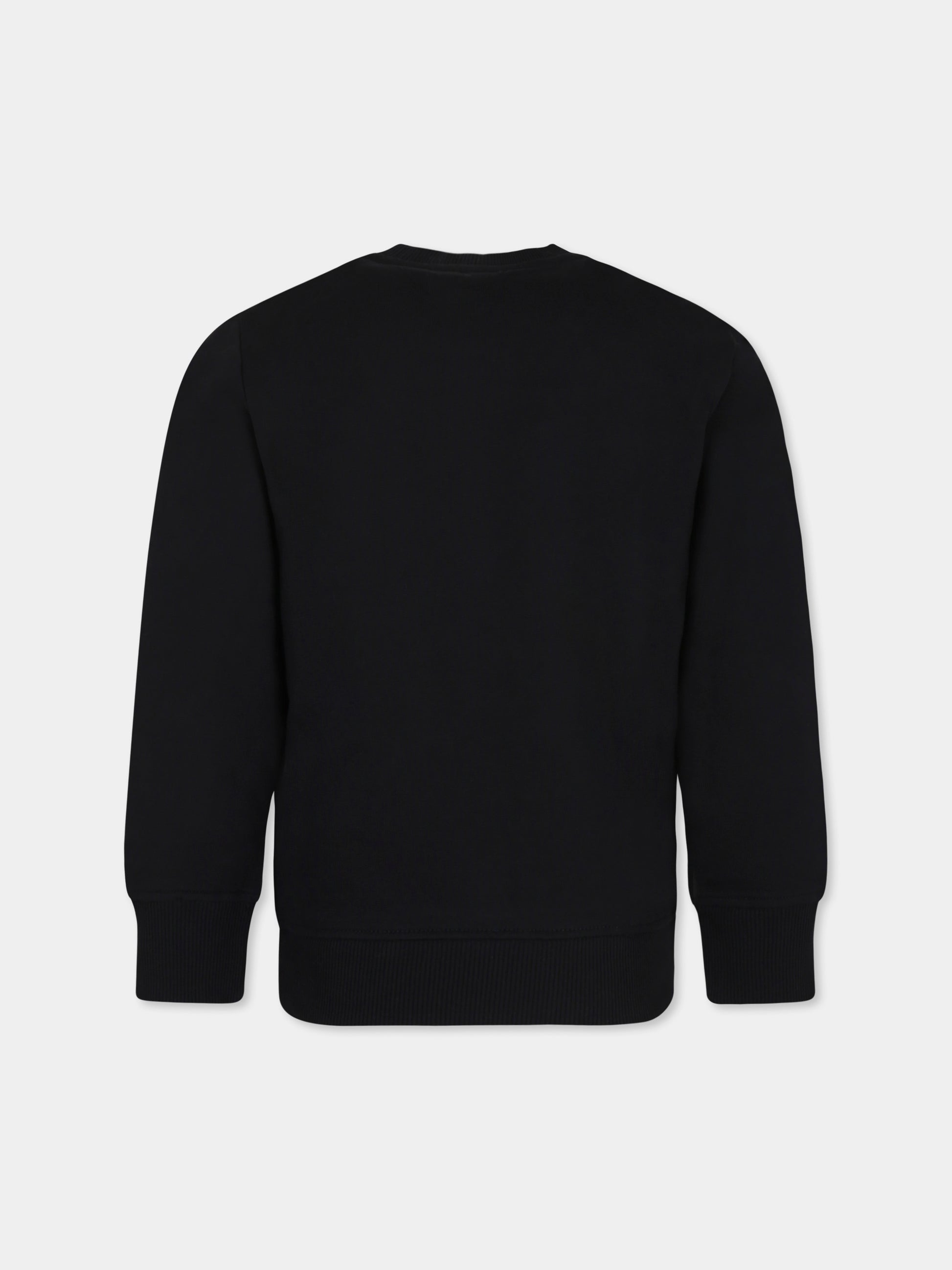 Felpa nera per bambini con Teddy Bears e logo,Moschino Kids,H8F05R LCA14 60100