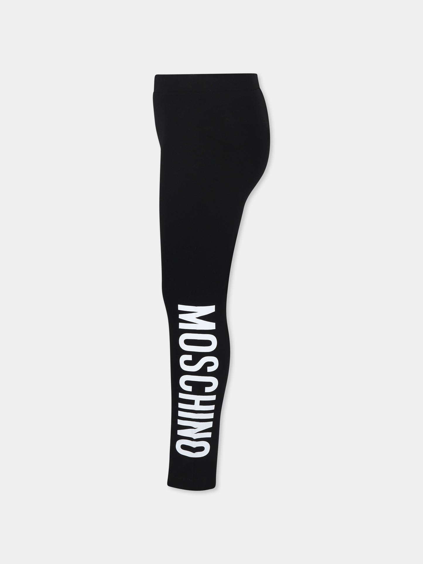 Leggings neri per bambina con logo,Moschino Kids,HDP067 LBA11 60100