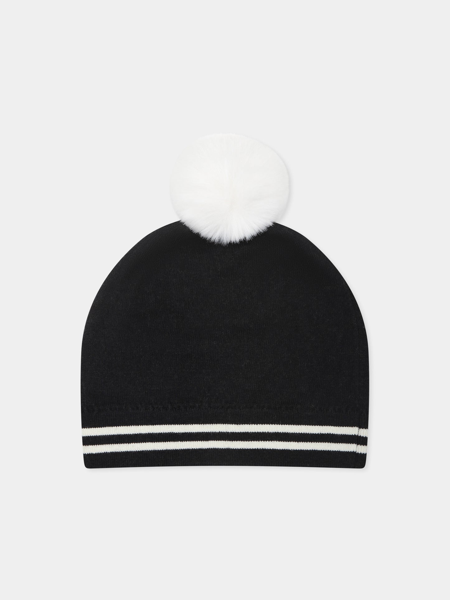 Berretto nero per bambini con Teddy Bear,Moschino Kids,HUX02K LHE43 60100