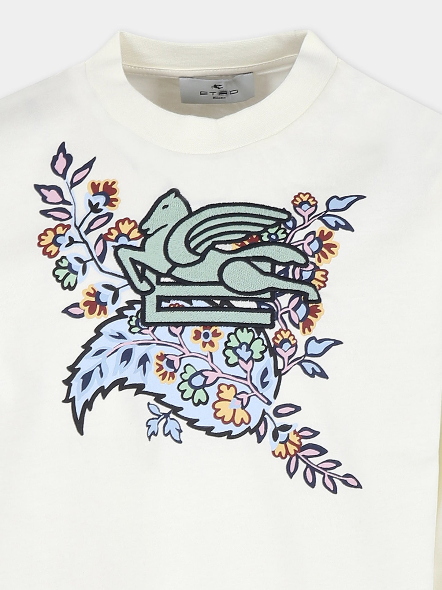 Ivory t-shirt for girl with Pegasus