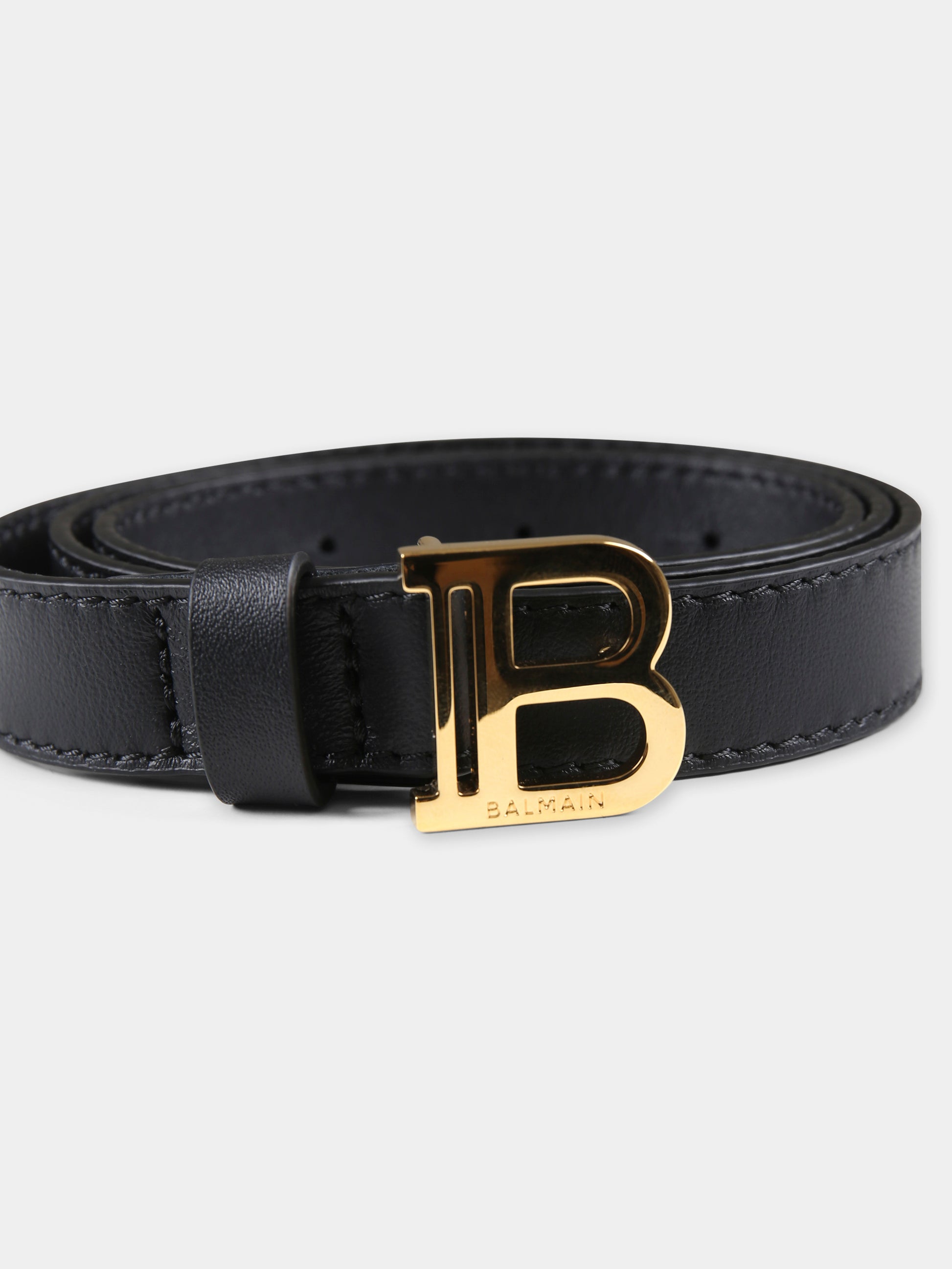 Cintura nera per bambina con logo,Balmain Kids,BV0A01 Z1371 930OR