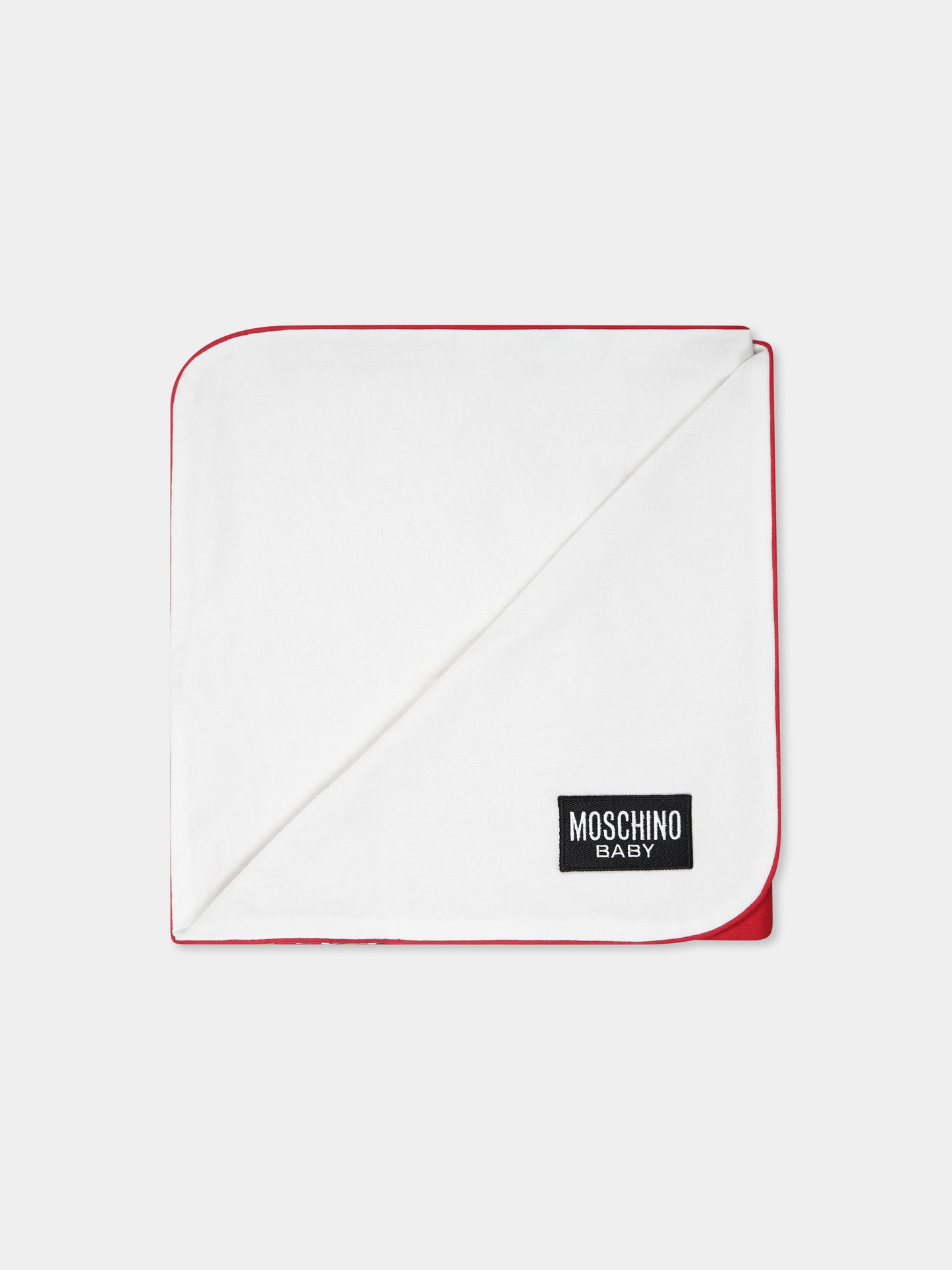 Coperta rossa per neonati con Teddy Bears,Moschino Kids,MUB00F LCA40 50307