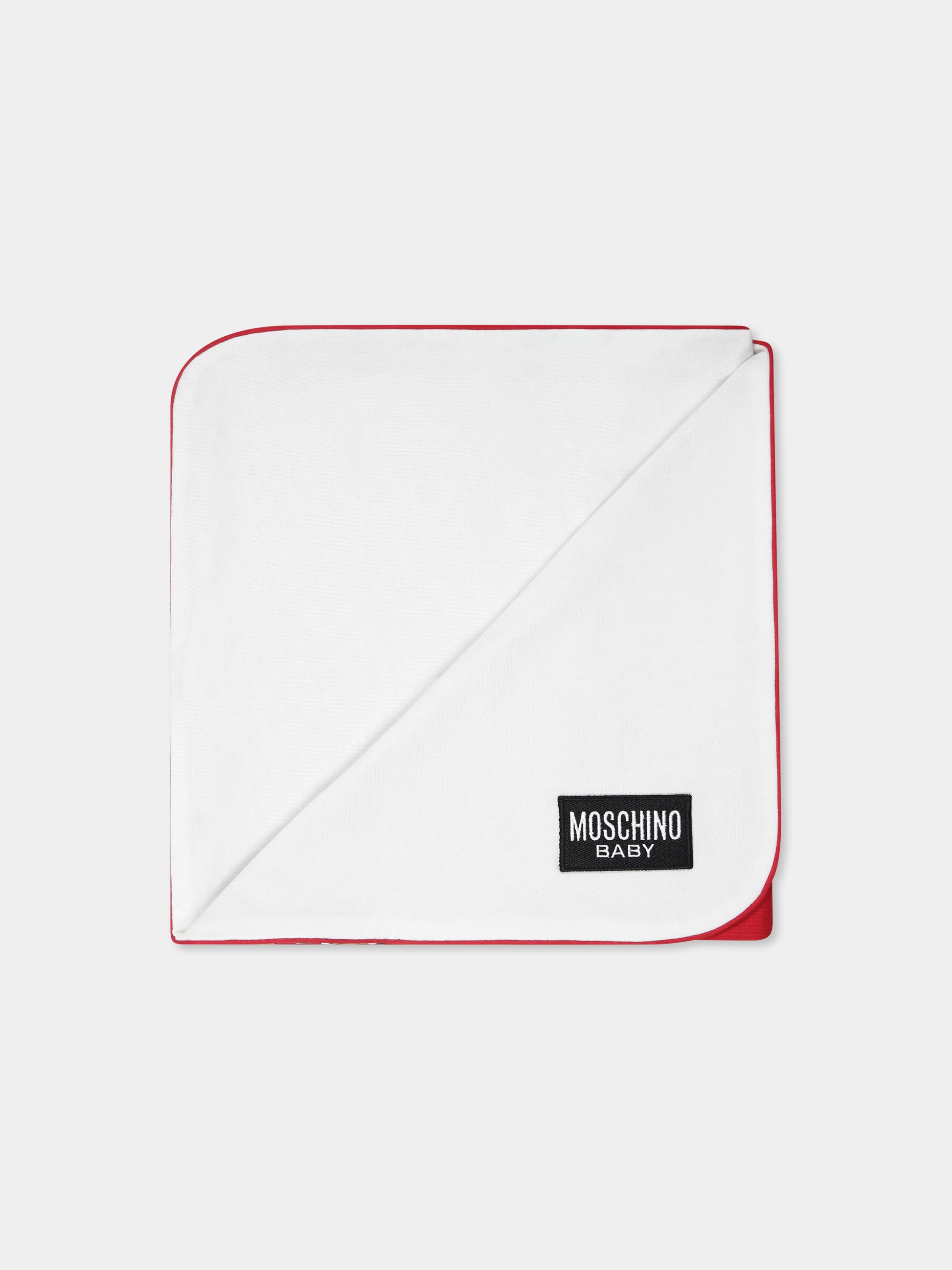 Coperta rossa per neonati con Teddy Bears,Moschino Kids,MUB00F LCA40 50307