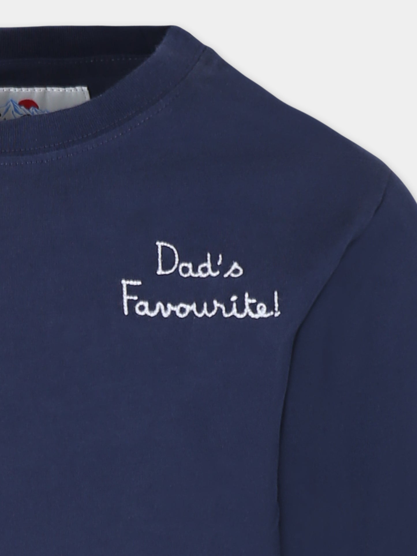 T-shirt blu per bambino con scritta Dad's favorite,Mc2 Saint Barth,LUT0003 01256G