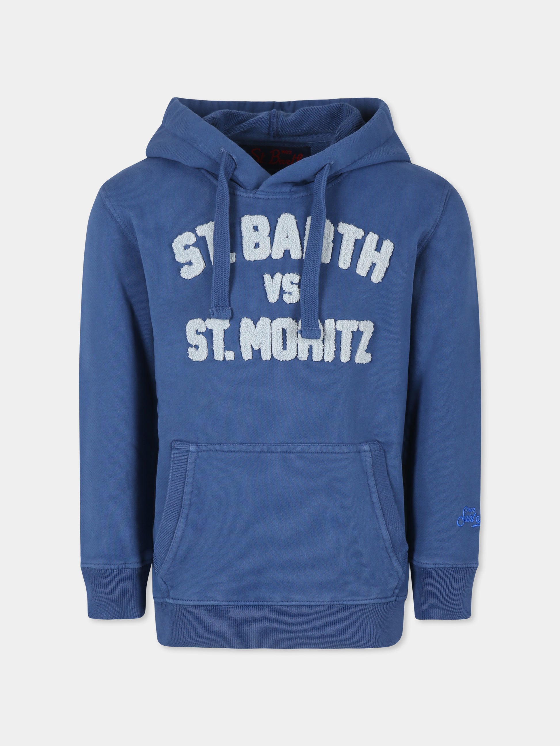 Felpa blu per bambino con scritta,Mc2 Saint Barth,OLI0001 - BAMO61