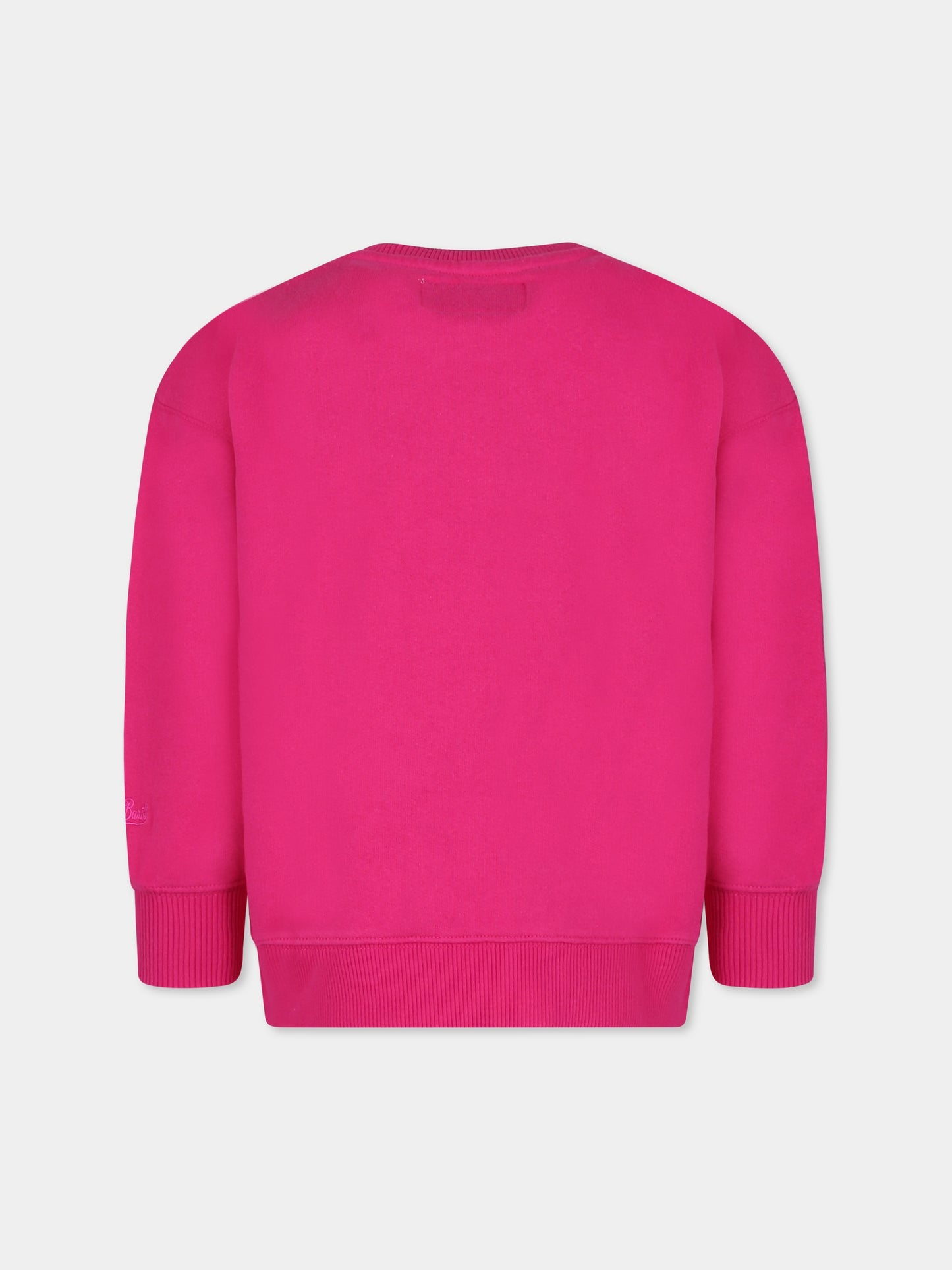 Fuchsia sweatshirt for girl with writing