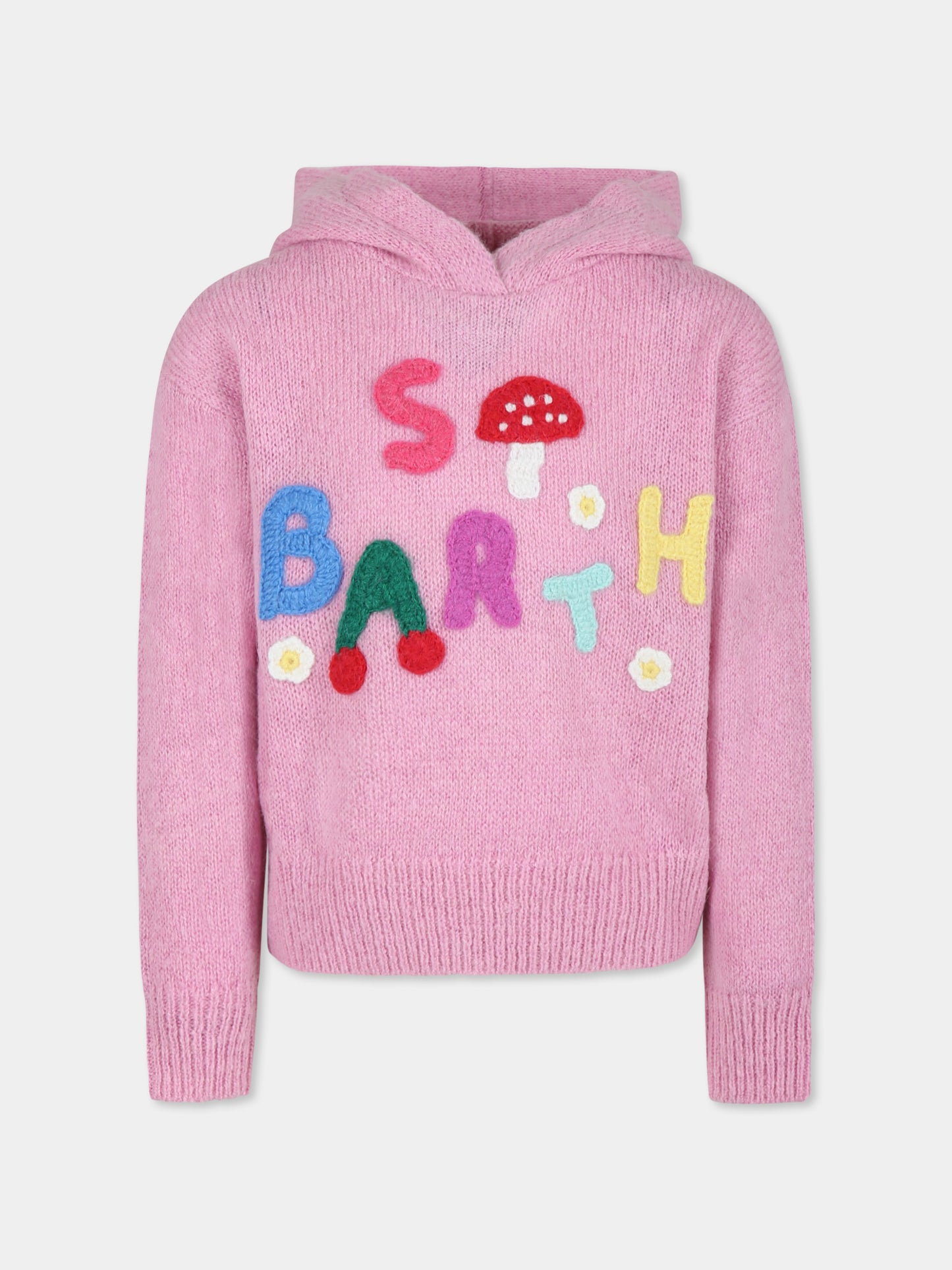 Maglione rosa per bambina con logo,Mc2 Saint Barth,SUA001 - 00275G