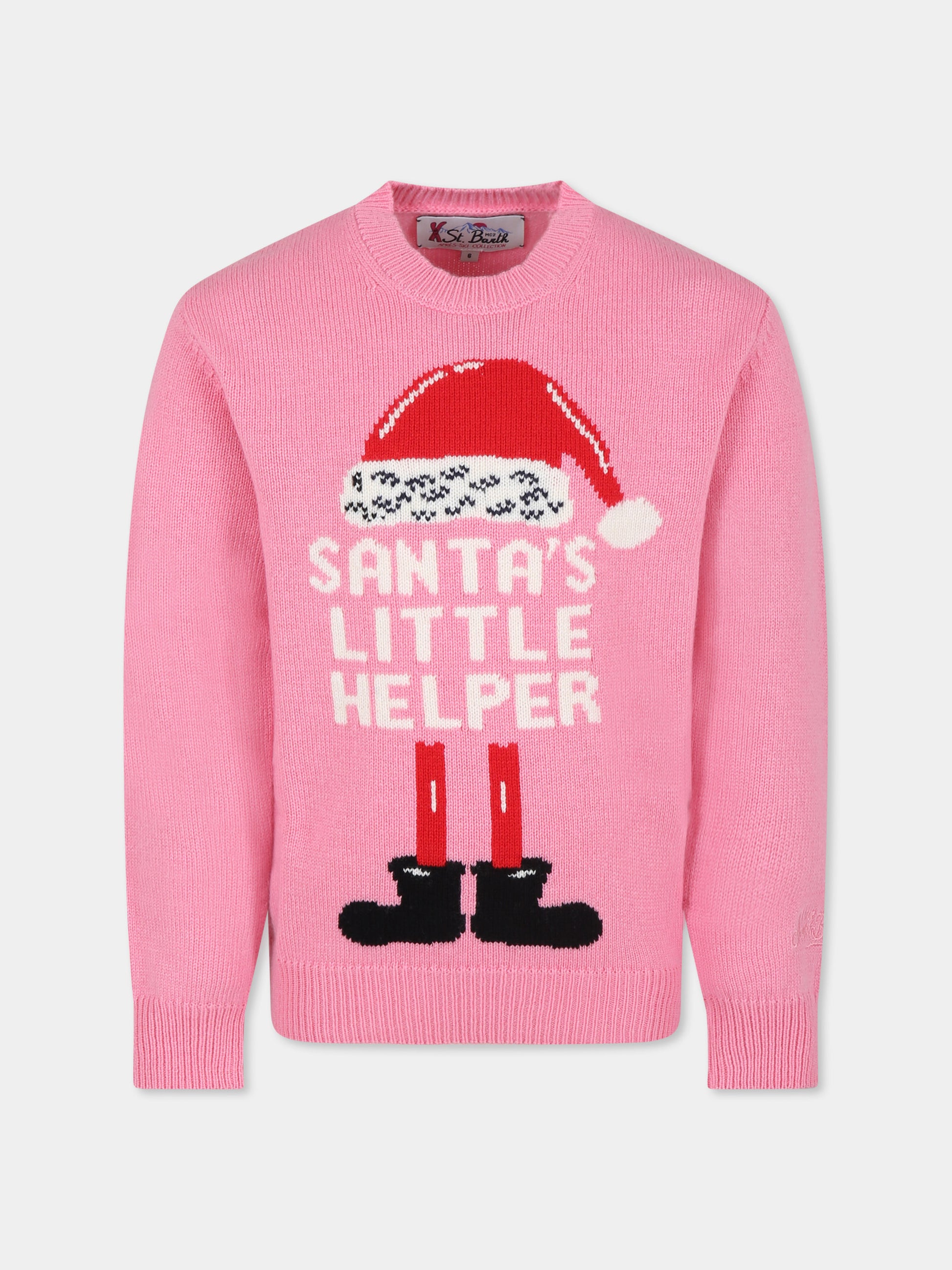 Maglione rosa per bambina con scritta,Mc2 Saint Barth,PRC0001 10241E