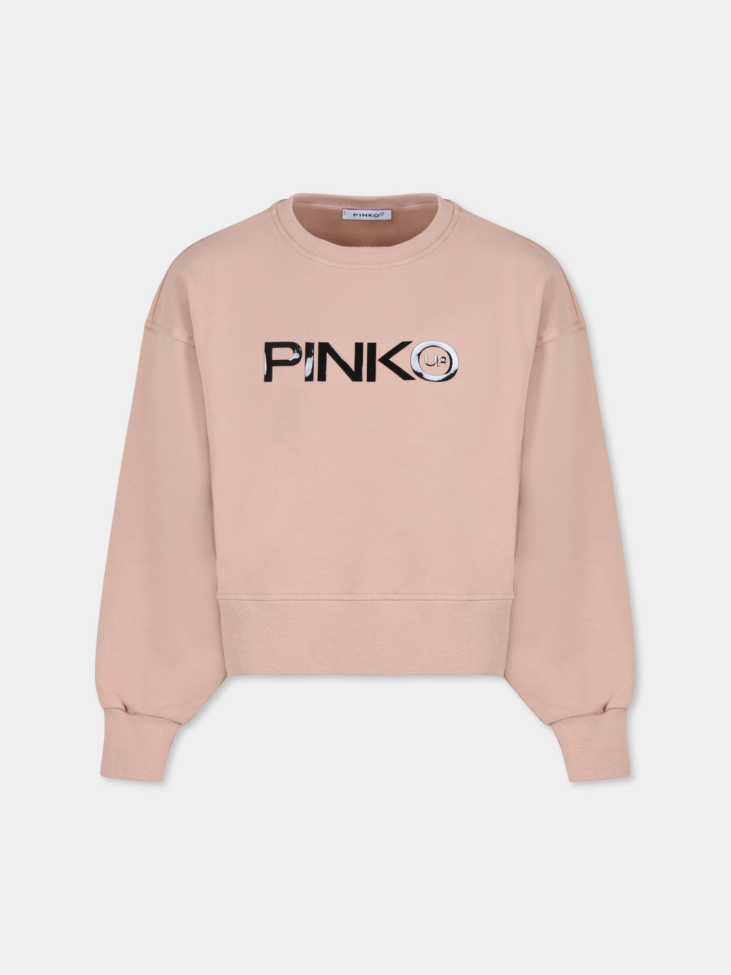 Felpa crop rosa per bambina con logo,Pinko,F4PIJGSW090 261