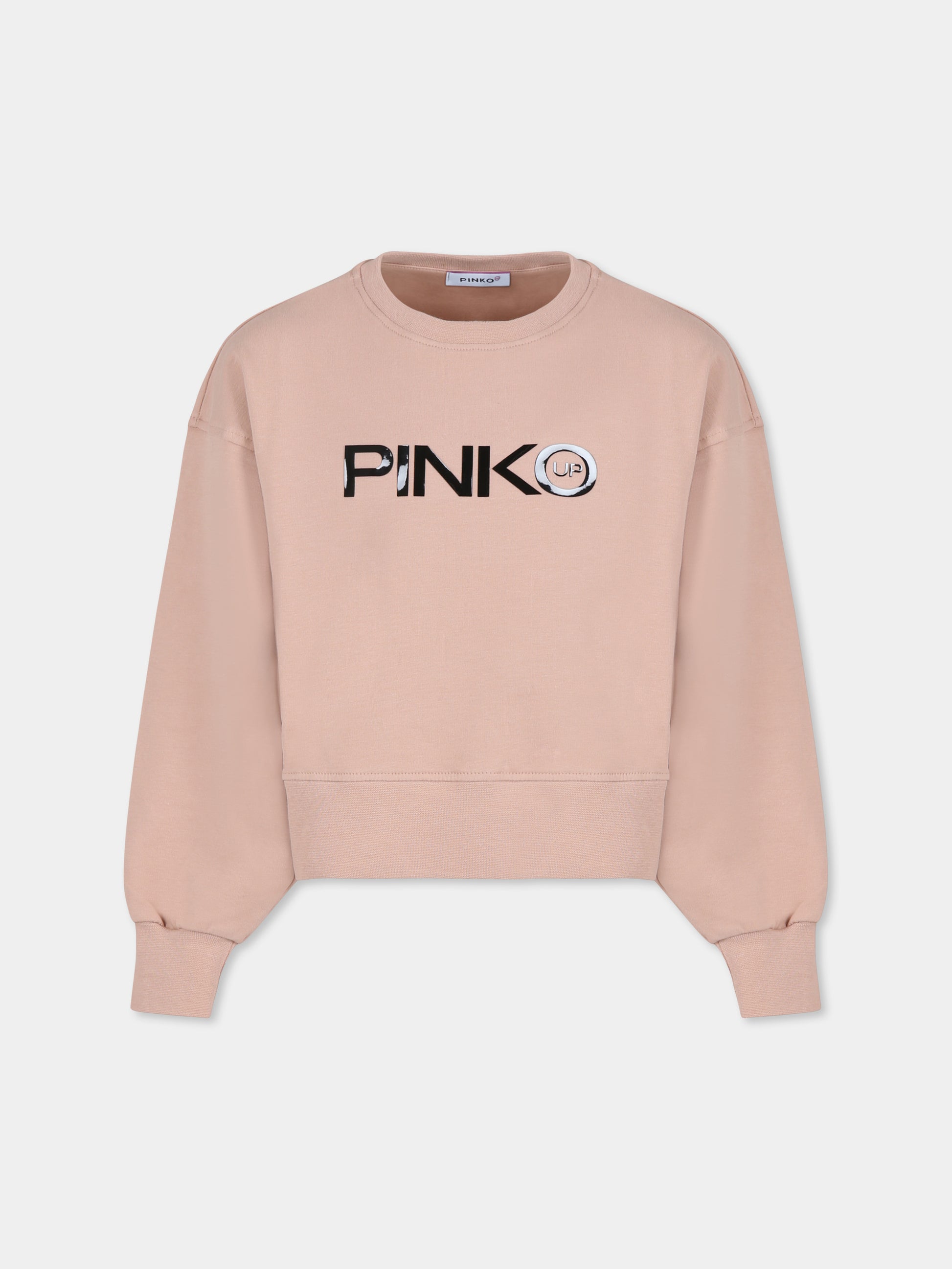 Felpa crop rosa per bambina con logo,Pinko,F4PIJGSW090 261