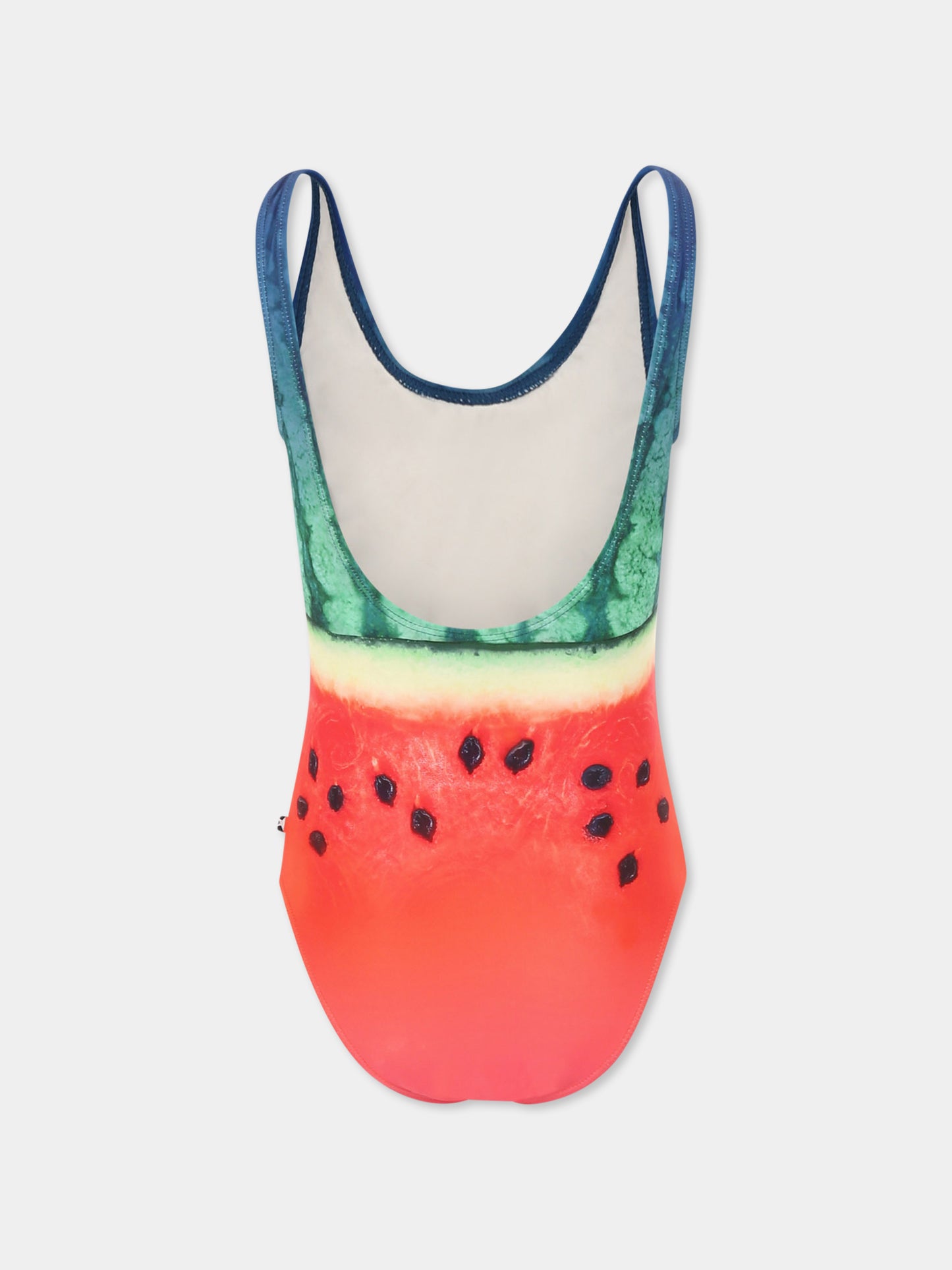 Multicolor swimsuit for girl with watermelon print