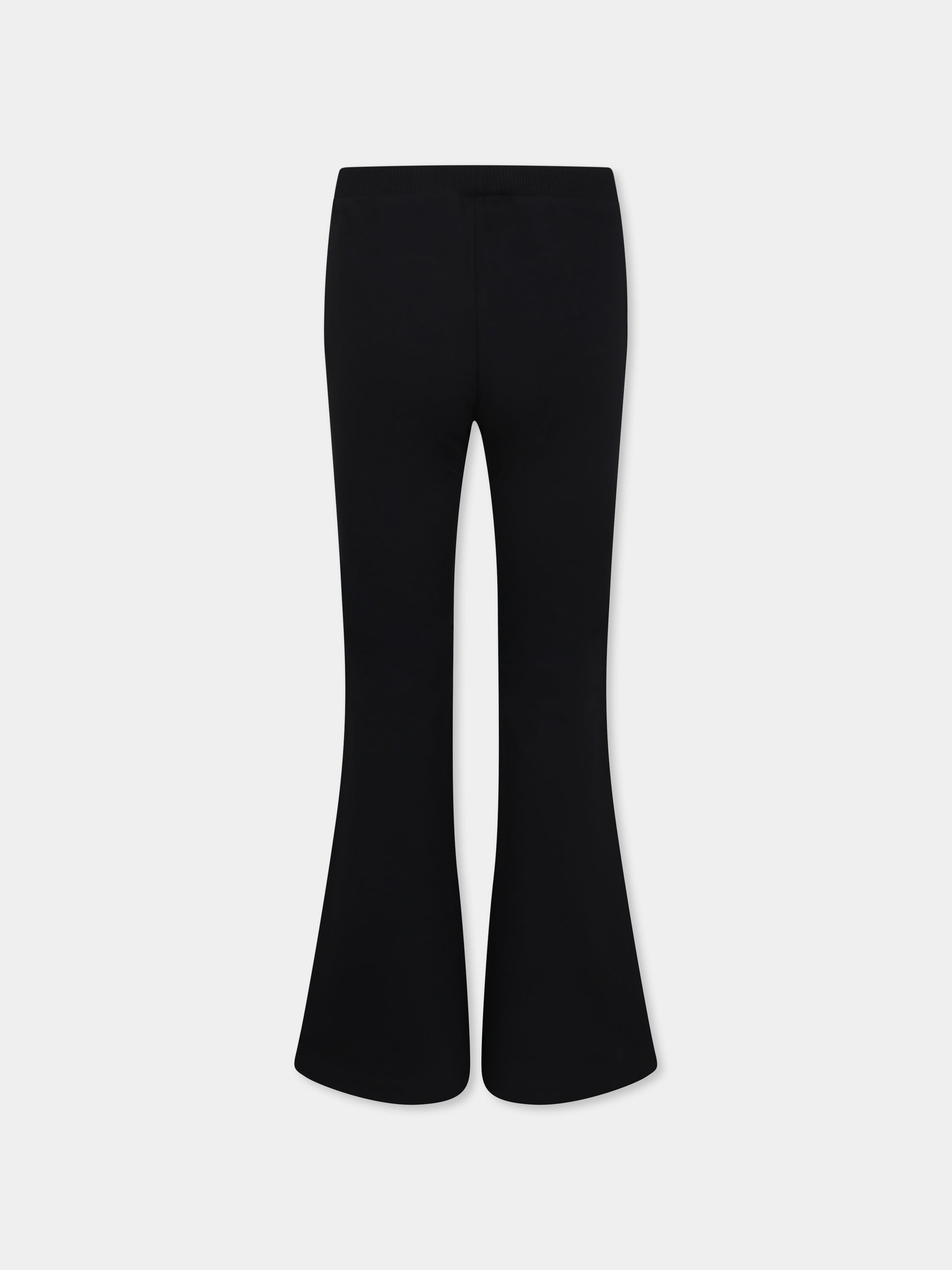 Pantaloni neri per bambina con Teddy Bear,Moschino Kids,HBP050 LDA16 60100