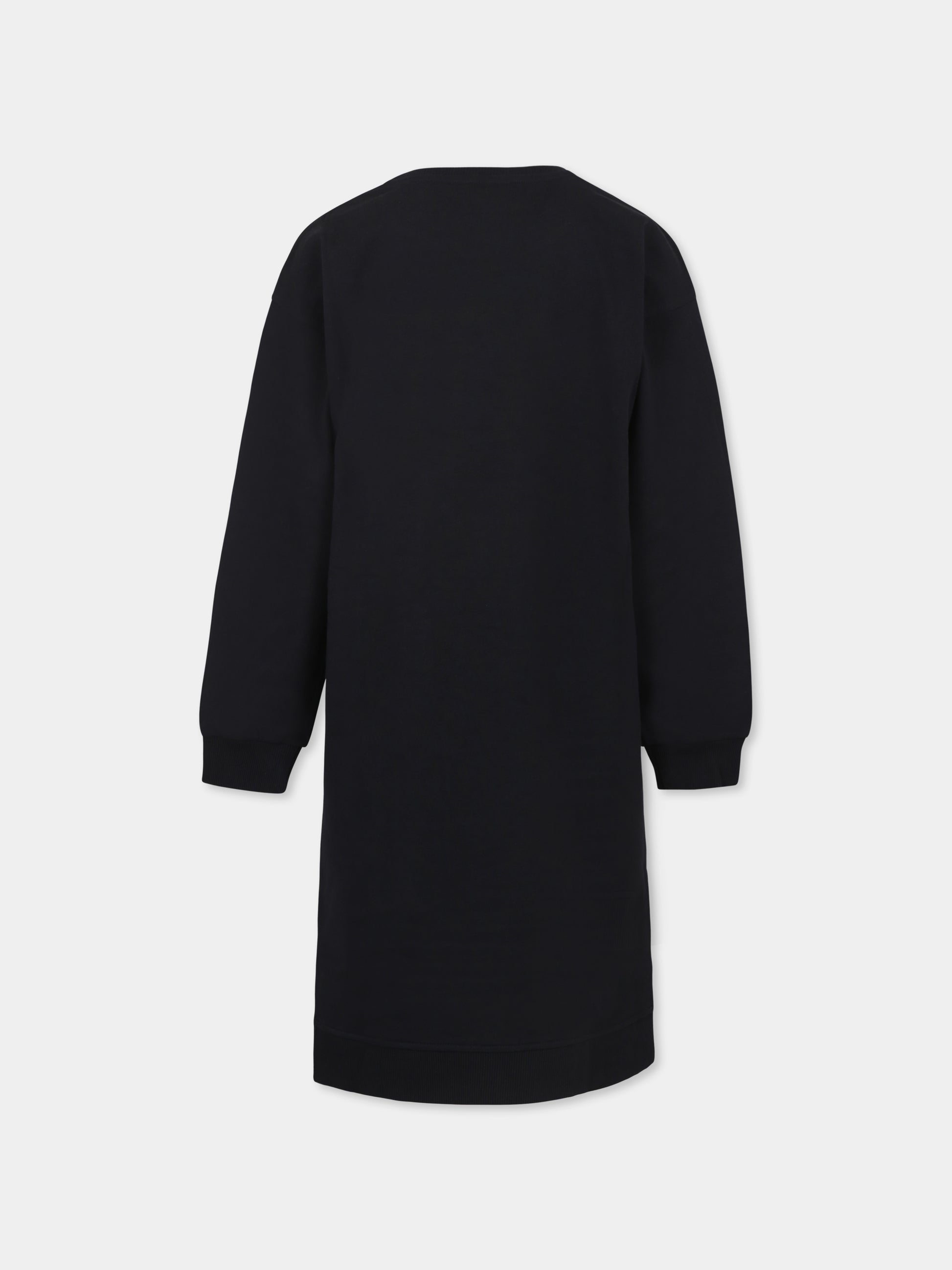 Vestito nero per bambina con dueTeddy Bears,Moschino Kids,HDV0FE LCA14 60100