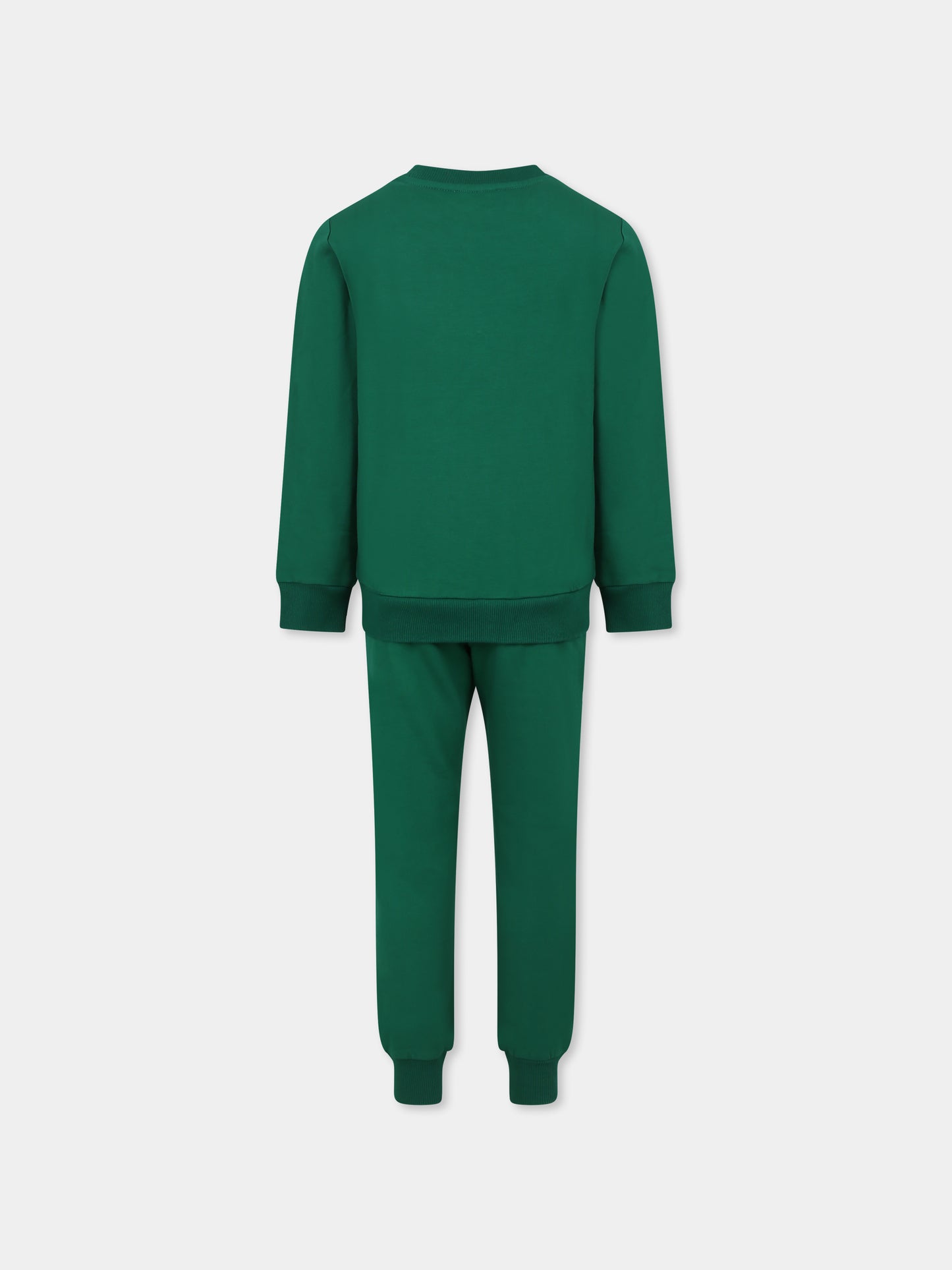 Completo verde per bambino con logo,Moschino Kids,HUK045 LDA21 30139