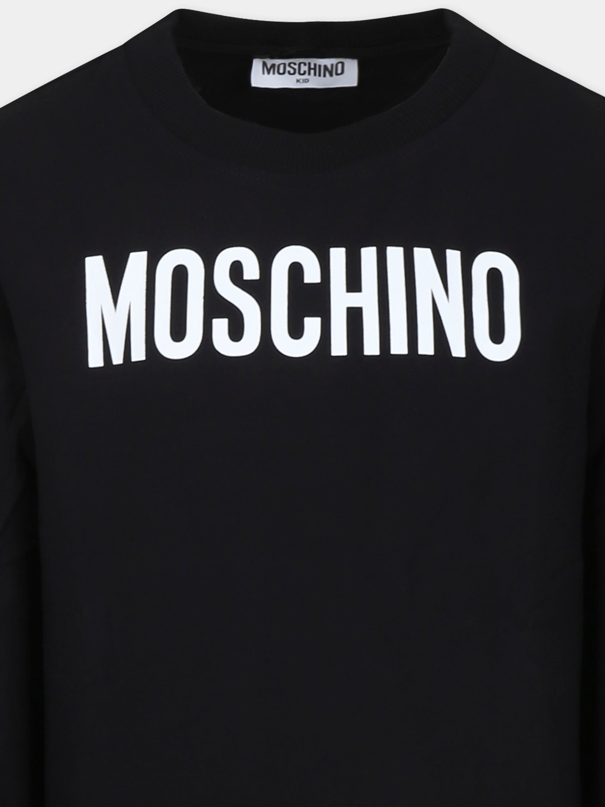 Completo nero per bambino con logo,Moschino Kids,HUK045 LDA21 60100