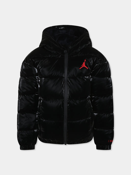Piumino nero per bambino con Jumpman,Jordan,35C483 023