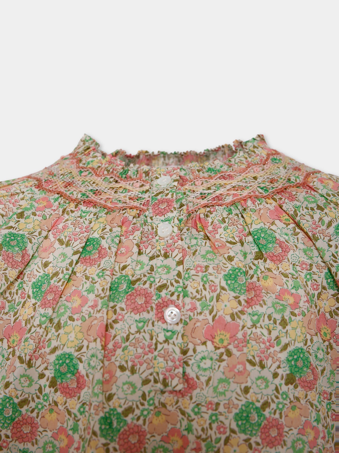Camicia multicolor per bambina con stampa floreale,Bonpoint,W05GBLW00002 521