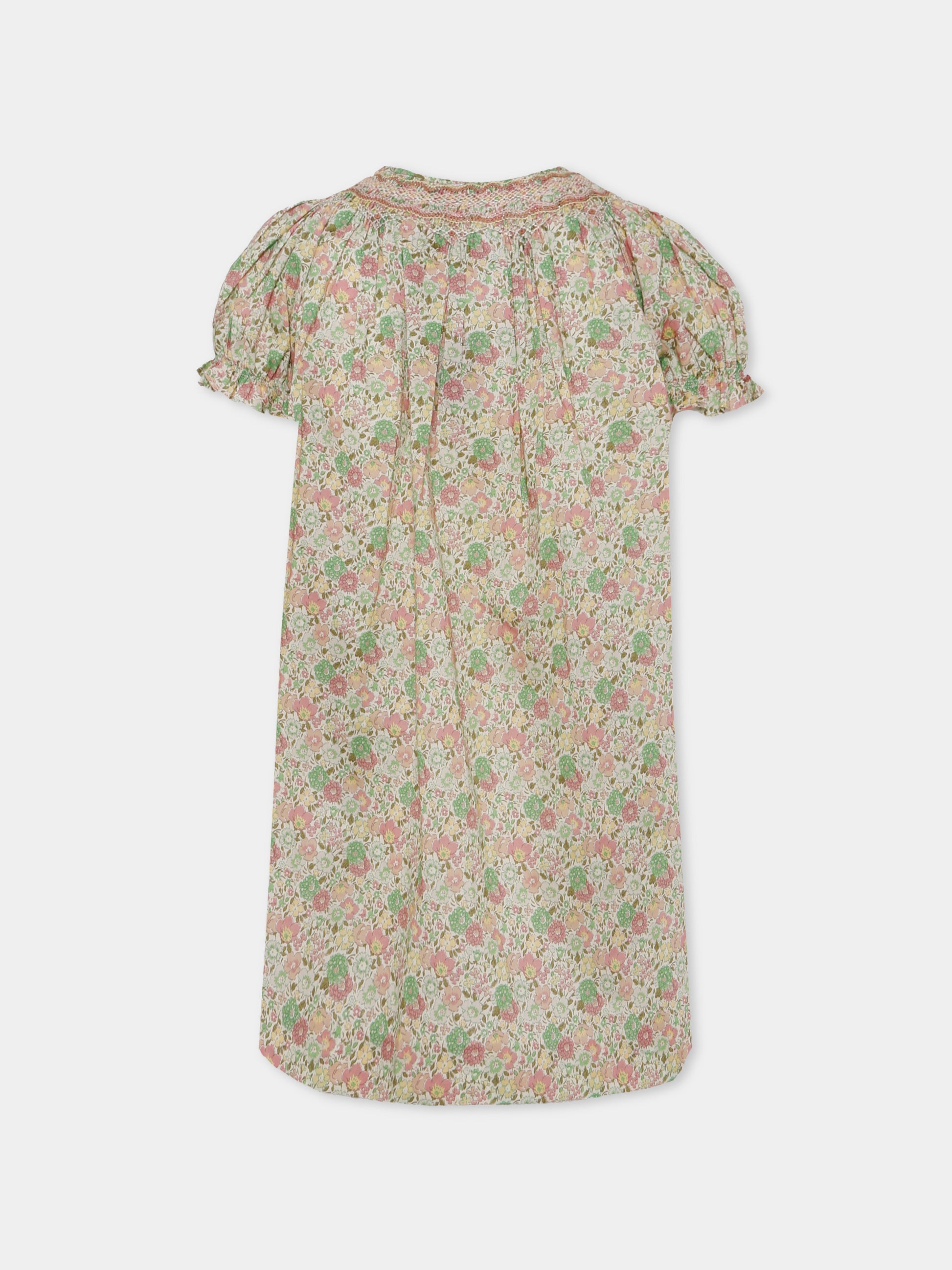 Vestito multicolor per bambina con stampa floreale,Bonpoint,W05GDRW00071 521