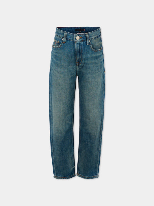 Jeans denim per bambino con logo ricamato,Tommy Hilfiger Junior,25CTHKB0KB09710 1BZ