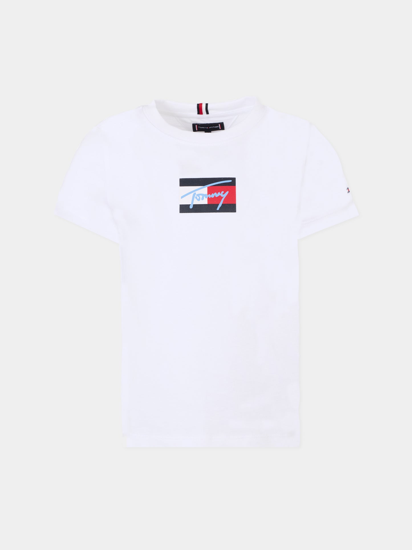 T-shirt bianca per bambini con logo,Tommy Hilfiger Junior,25CTHKB0KB09725 YBR