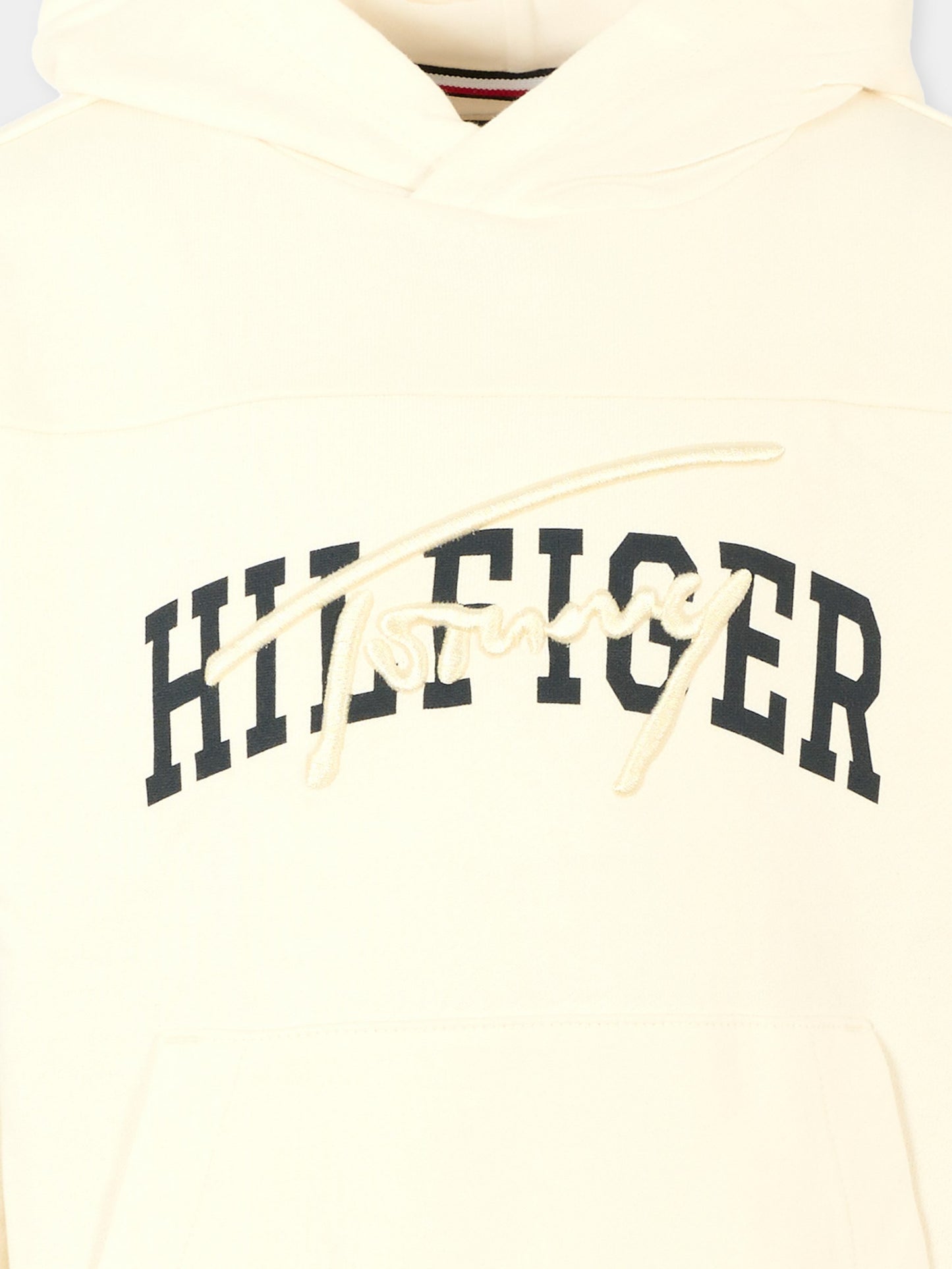 Felpa avorio per bambino con logo,Tommy Hilfiger Junior,25CTHKB0KB09742 YA8