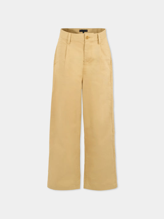 Pantaloni beige per bambino con bandierina,Tommy Hilfiger Junior,25CTHKB0KB09780 AB9