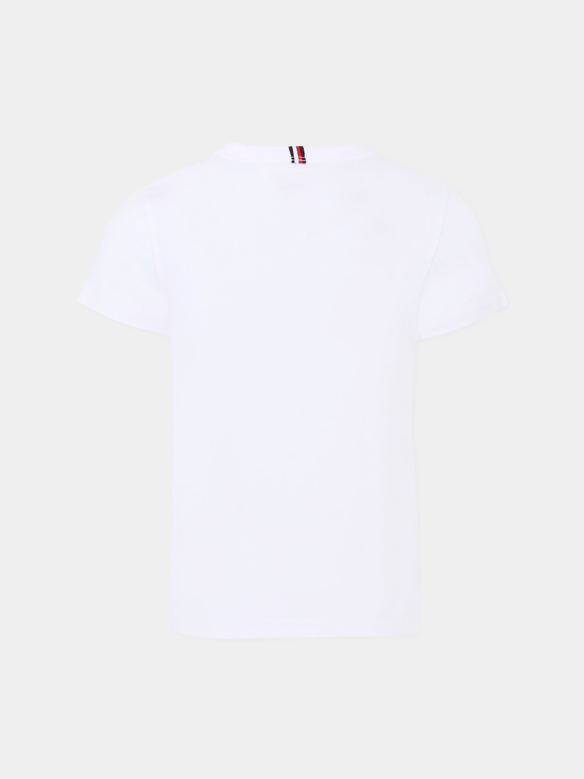 T-shirt bianca per bambino con logo blu,Tommy Hilfiger Junior,25CTHKB0KB09800 YBR