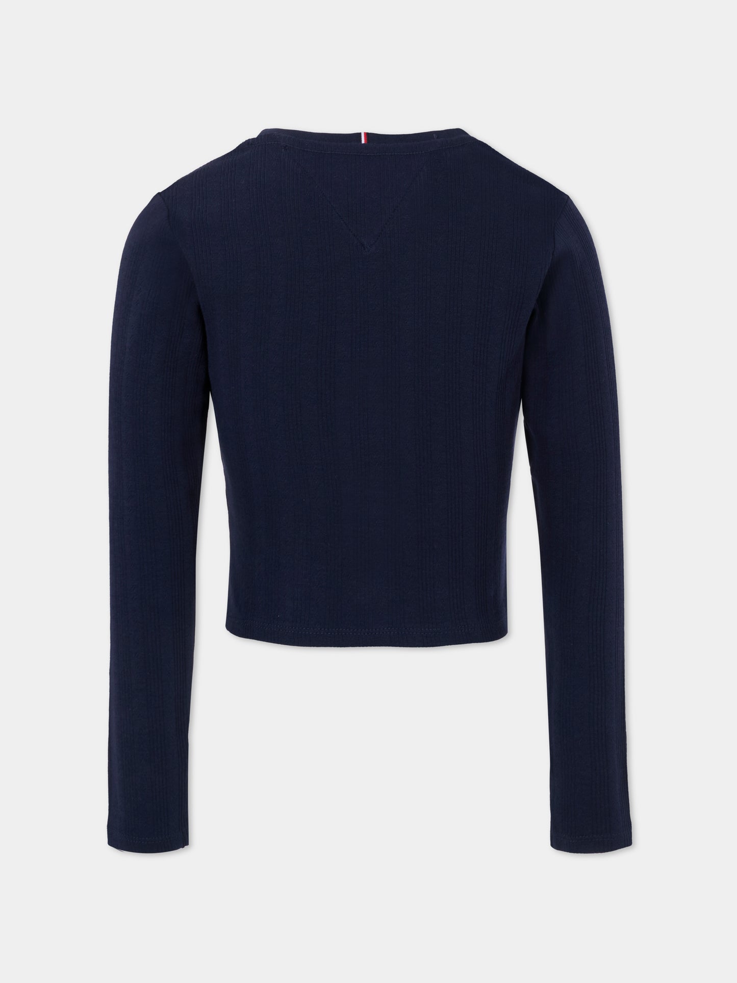 T-shirt blu per bambina con bandierina,Tommy Hilfiger Junior,25CTHKG0KG08631 C1G