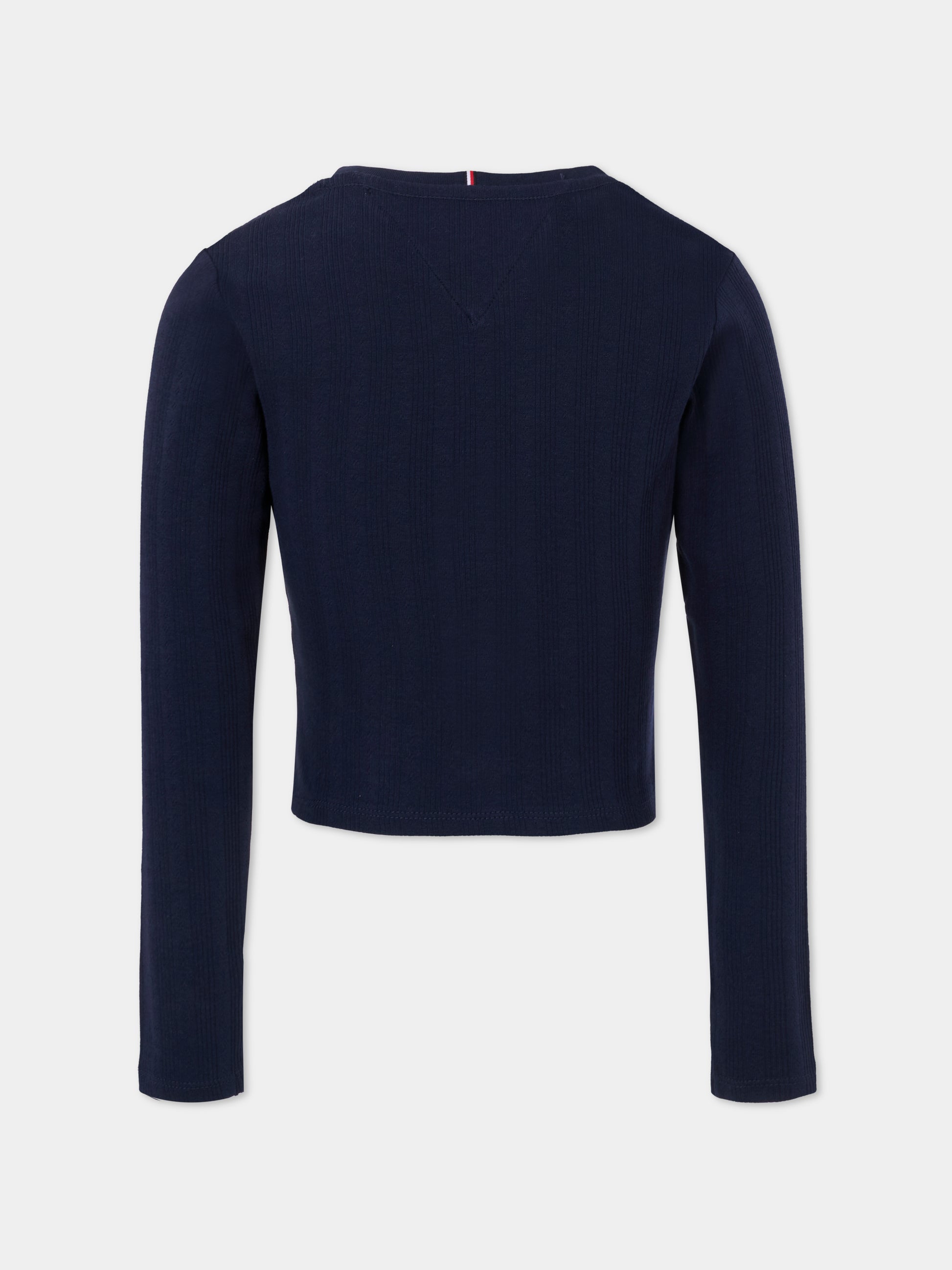 T-shirt blu per bambina con bandierina,Tommy Hilfiger Junior,25CTHKG0KG08631 C1G